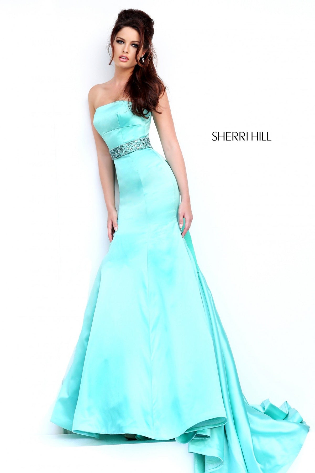 Sherri Hill 32194 strapless satin mermaid gown