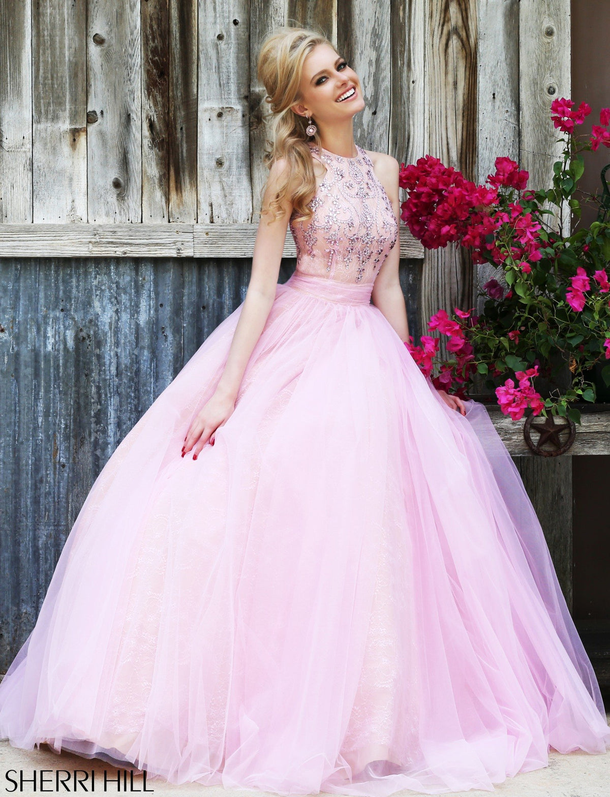 Sherri Hill 32218 strapless tulle ball gown