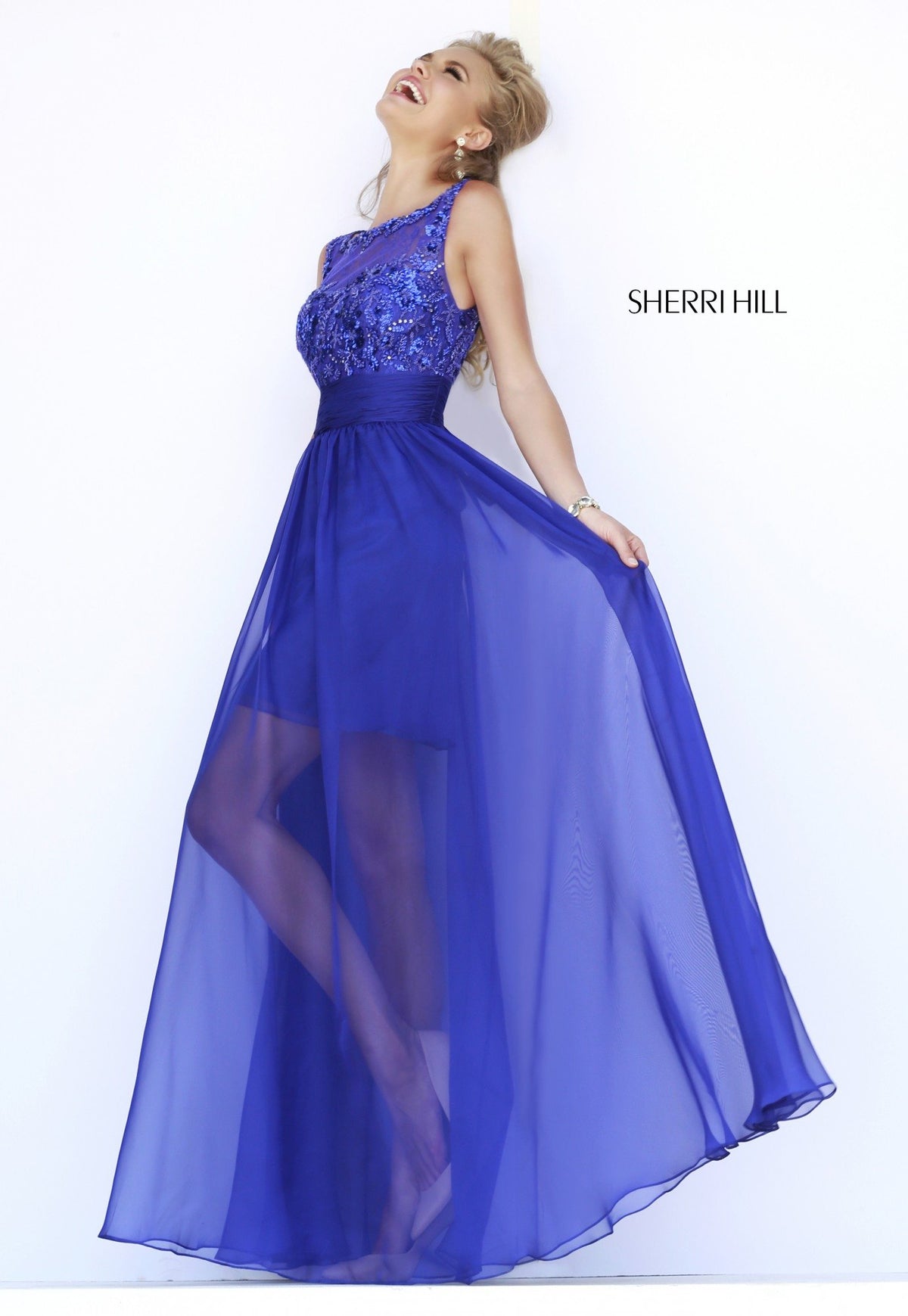 Sherri Hill 1940 beaded bodice chiffon gown