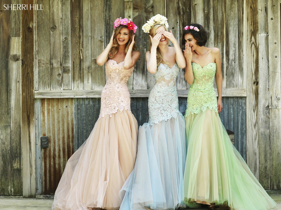 Sherri Hill style 11155 in ivory/nude