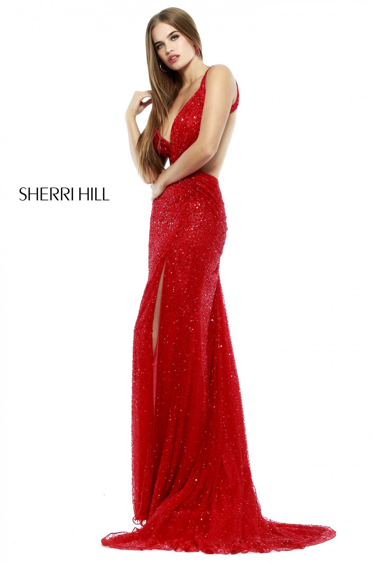 Sherri Hill 32010 beaded fitted gown