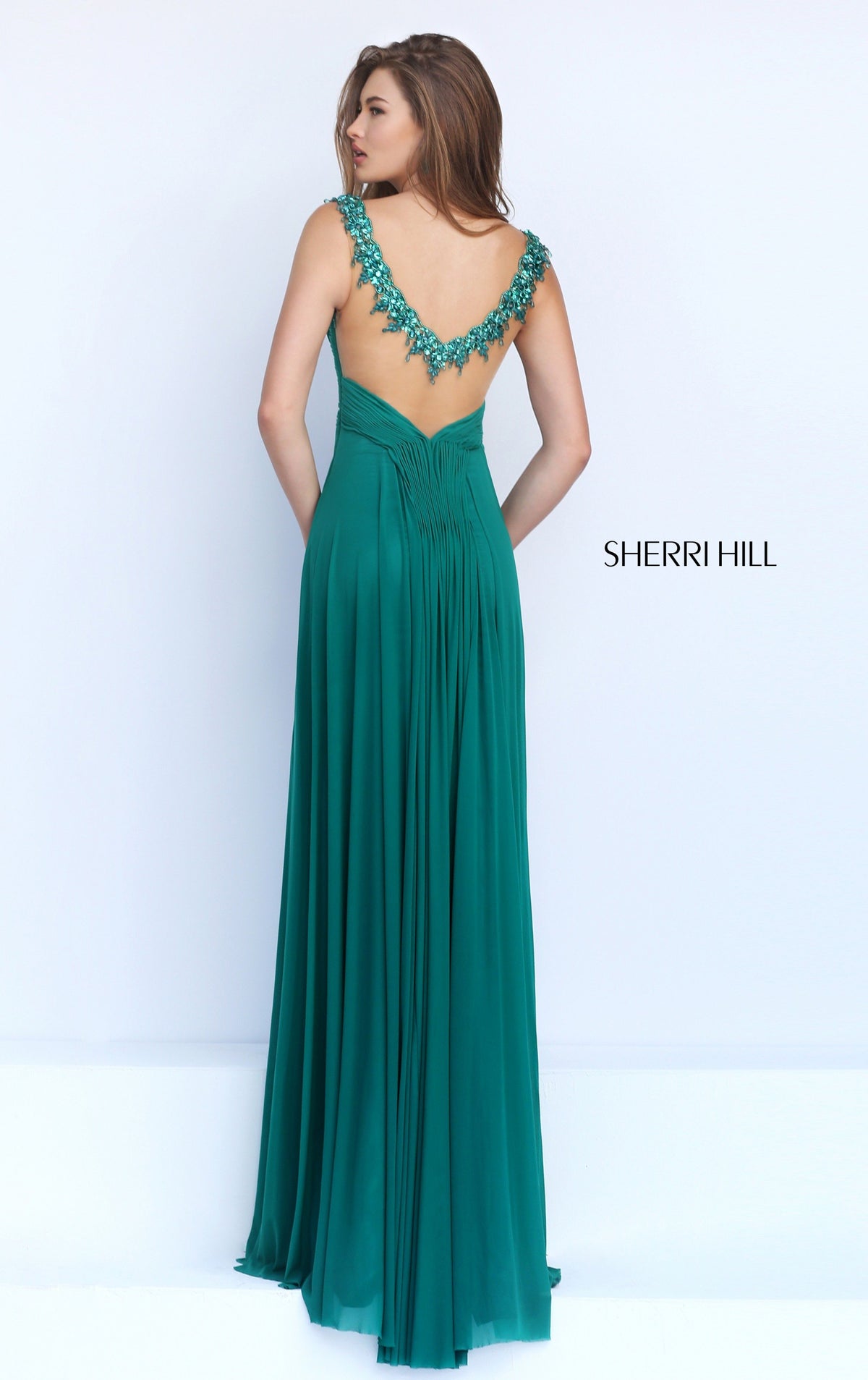 Sherri Hill 50093 V-neck chiffon gown