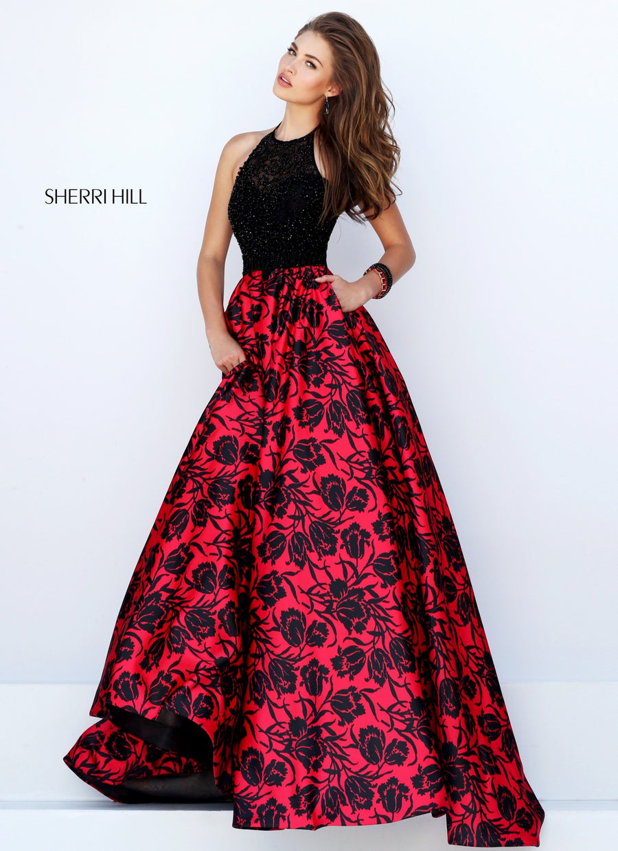 Sherri Hill style 50245 in black/red