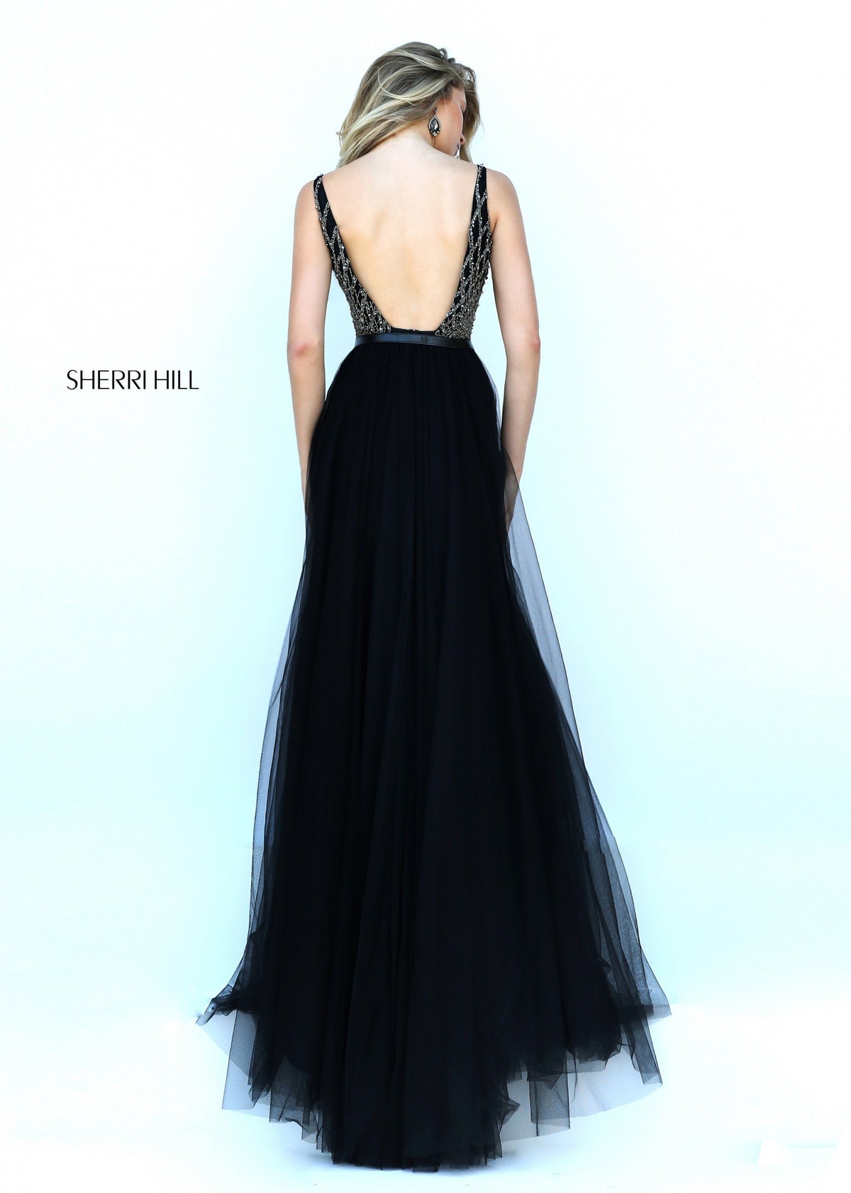 Sherri Hill 50265 beaded bodice chiffon gown