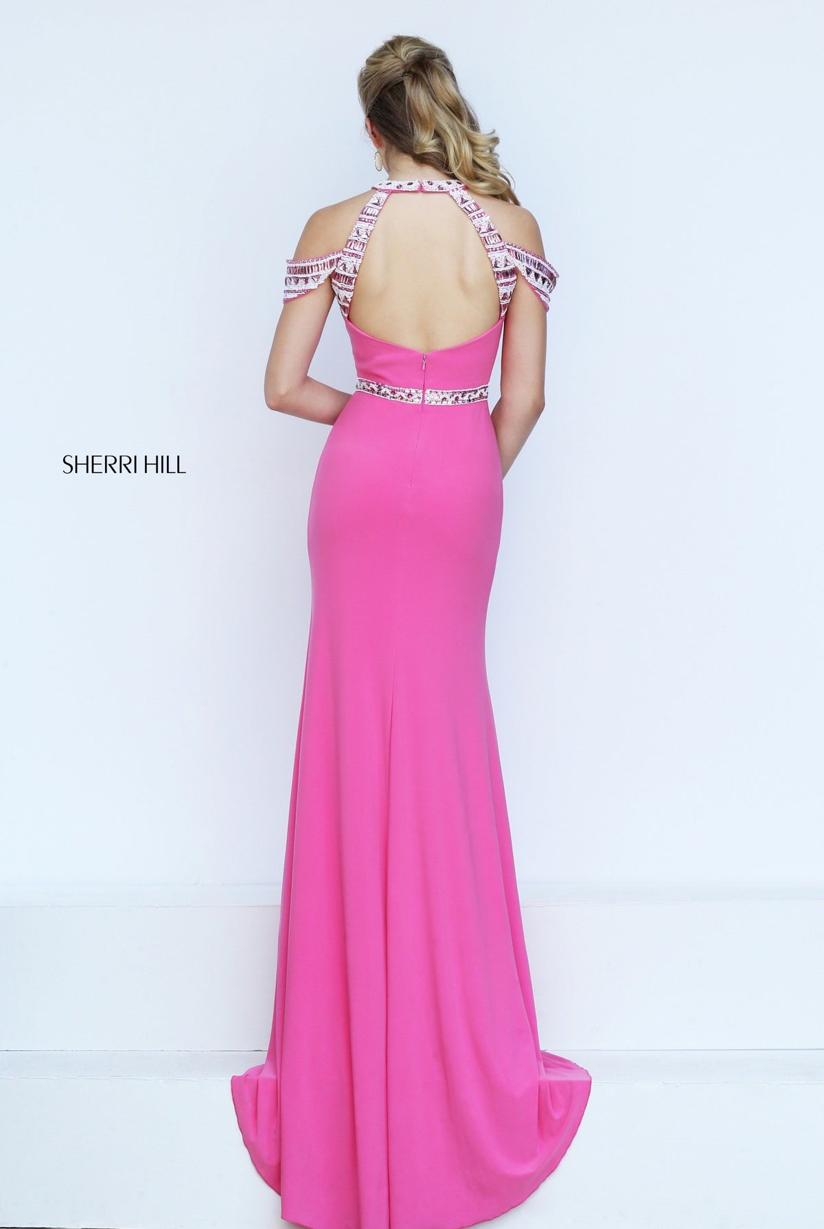 Sherri Hill 50341 fitted gown with cutout neckline