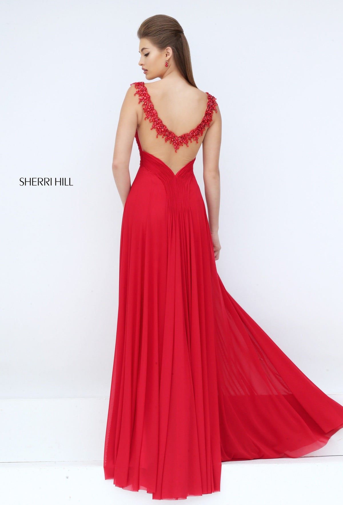 Sherri Hill 50093 V-neck chiffon gown
