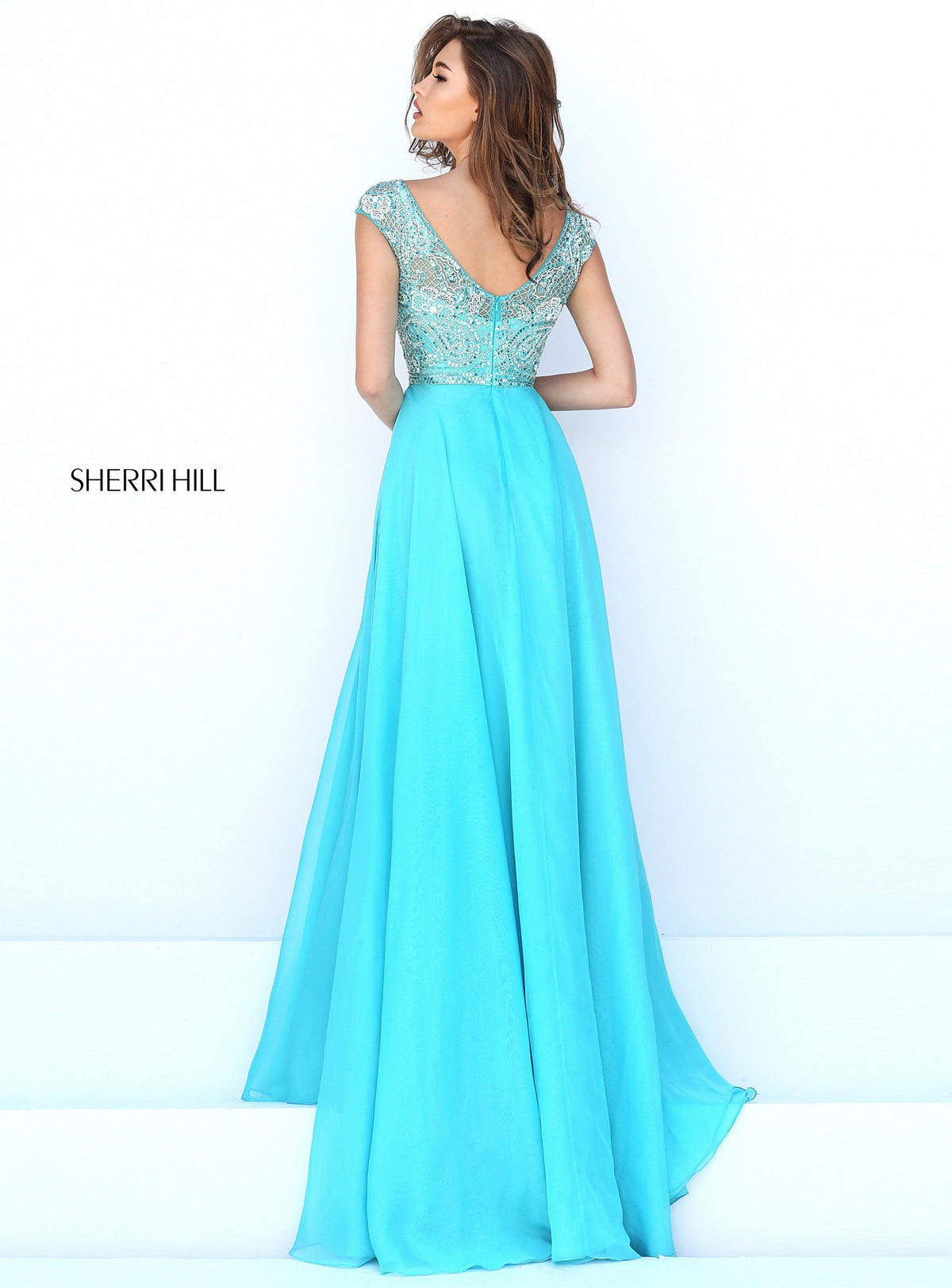 Sherri Hill 50445 chiffon gown with beaded bodice