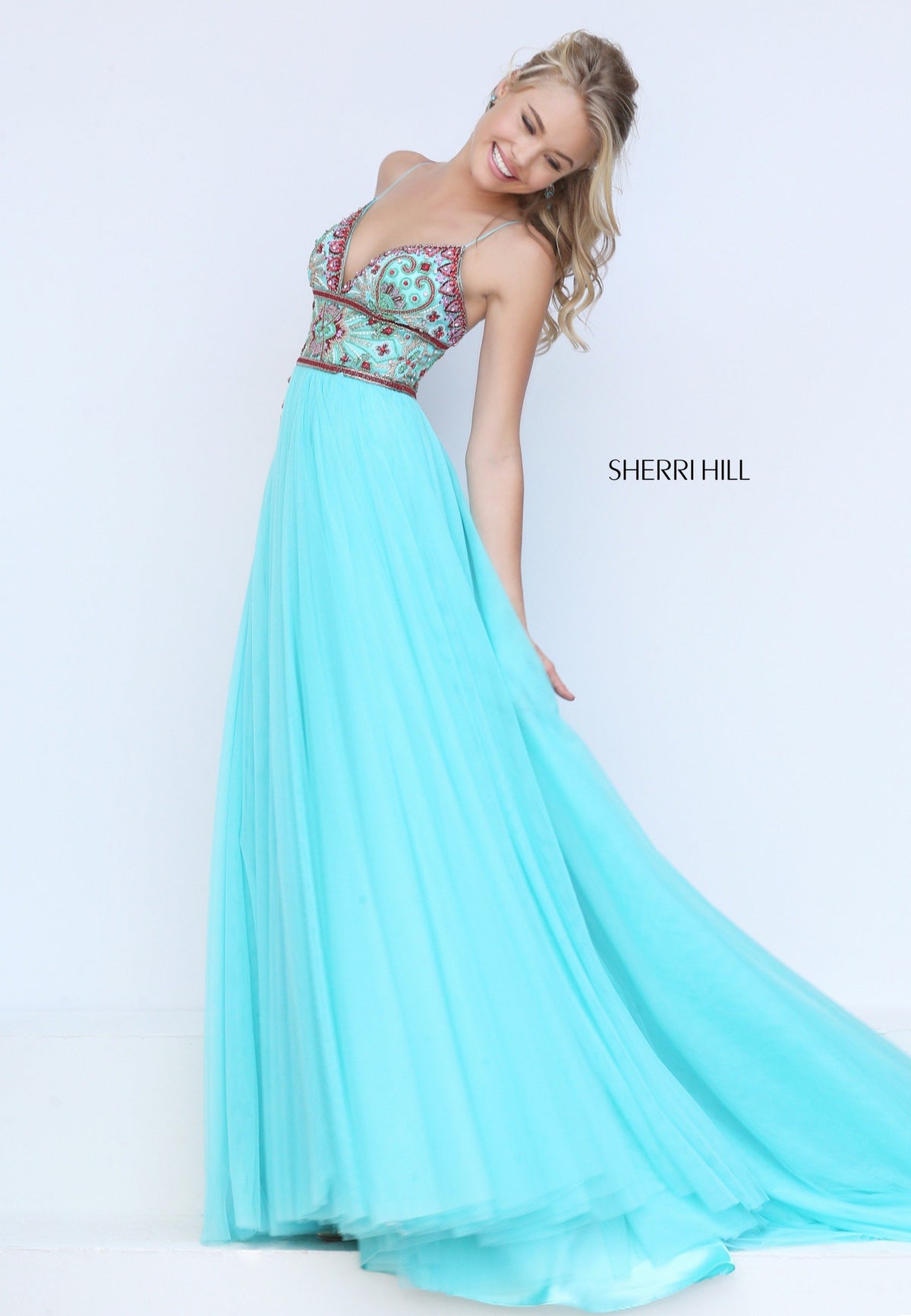 Sherri Hill 50474 tulle gown with beaded bodice