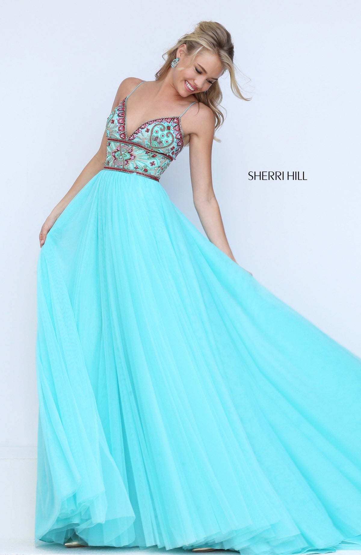 Sherri Hill 50474 tulle gown with beaded bodice