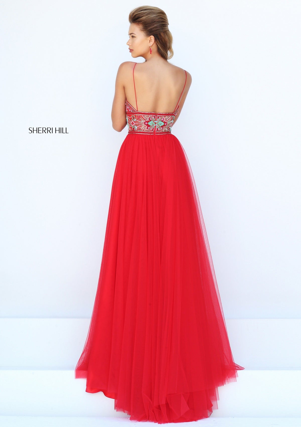 Sherri Hill 50474 tulle gown with beaded bodice