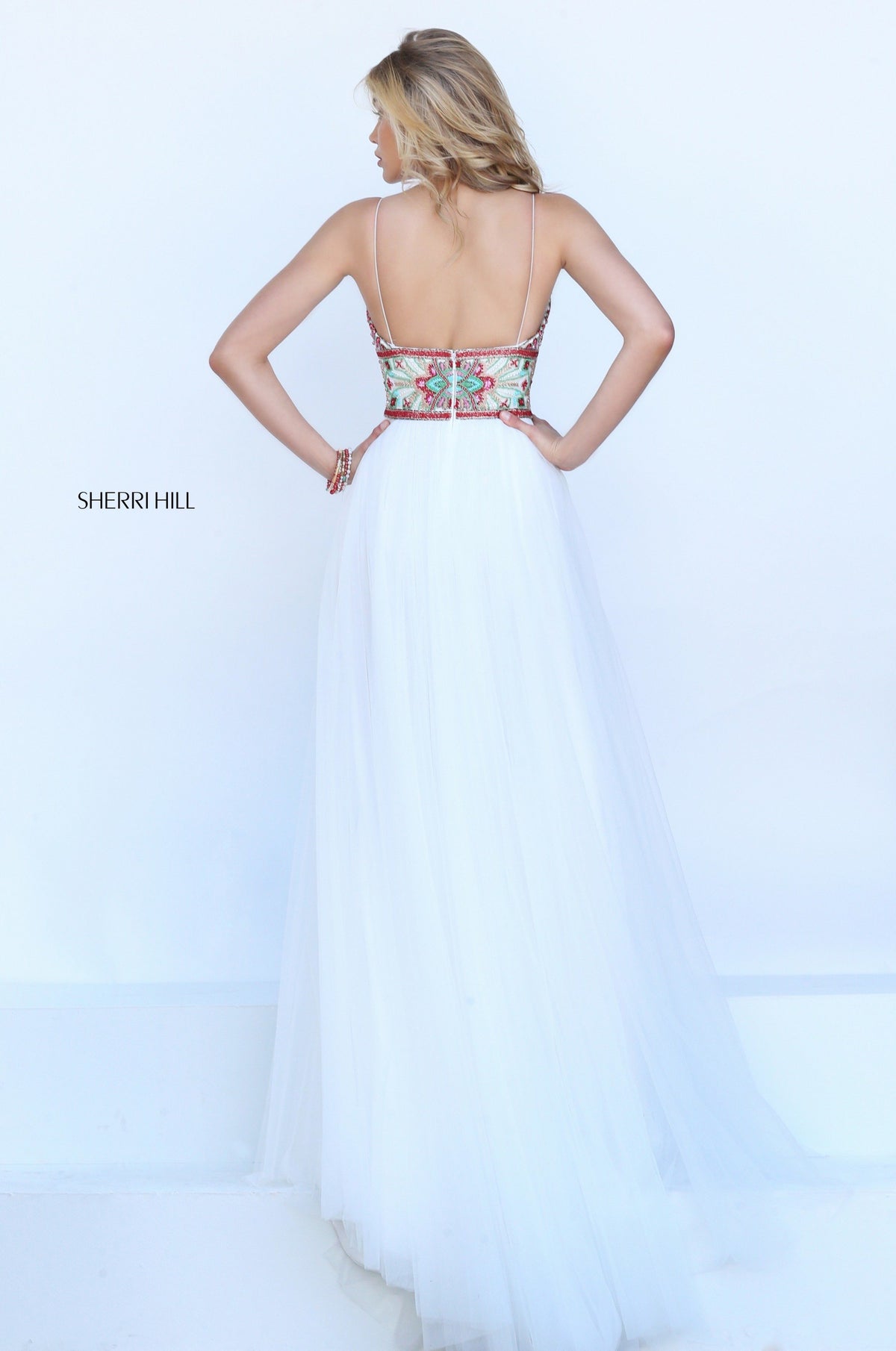Sherri Hill 50474 tulle gown with beaded bodice