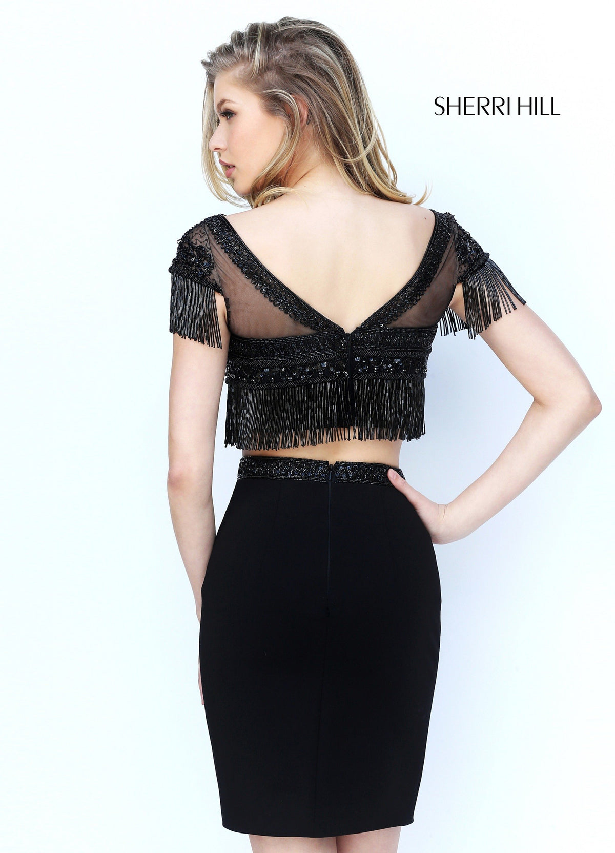 Sherri Hill 50687 two-piece fitted cocktail dress