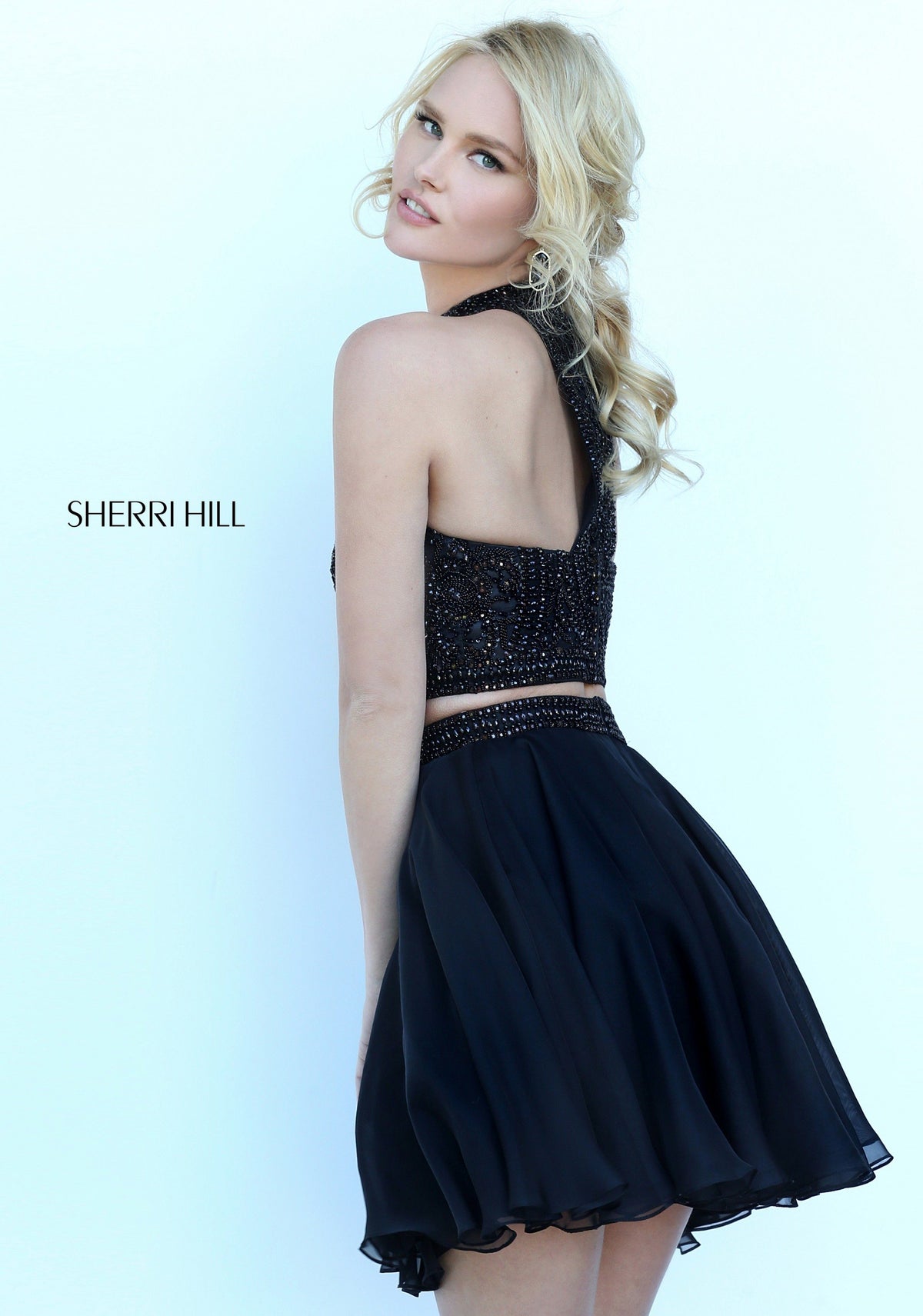Sherri Hill 50672 two-piece high-neck cocktail dress