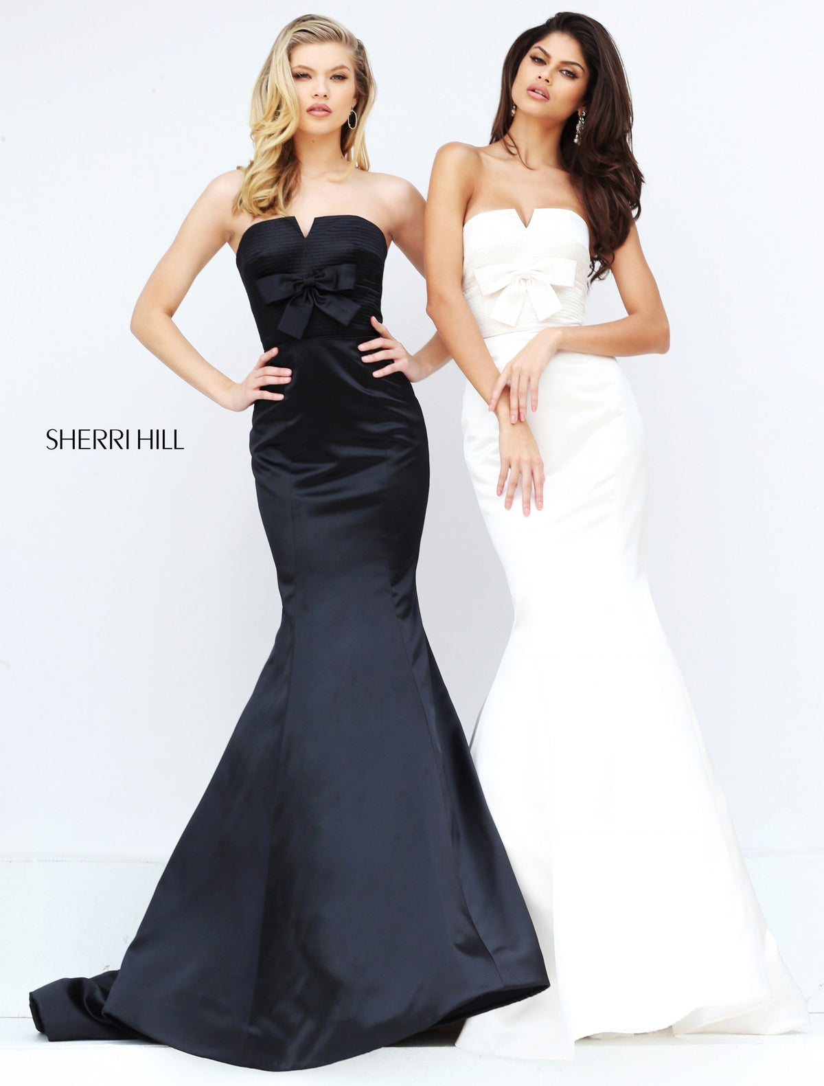 Sherri Hill 50543 strapless satin mermaid gown