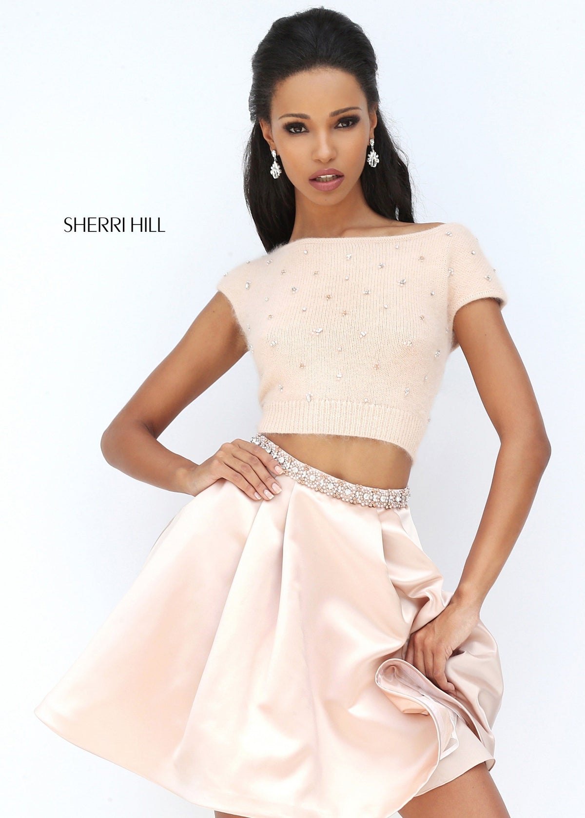 Sherri Hill 50554 two-piece lace cocktail dress