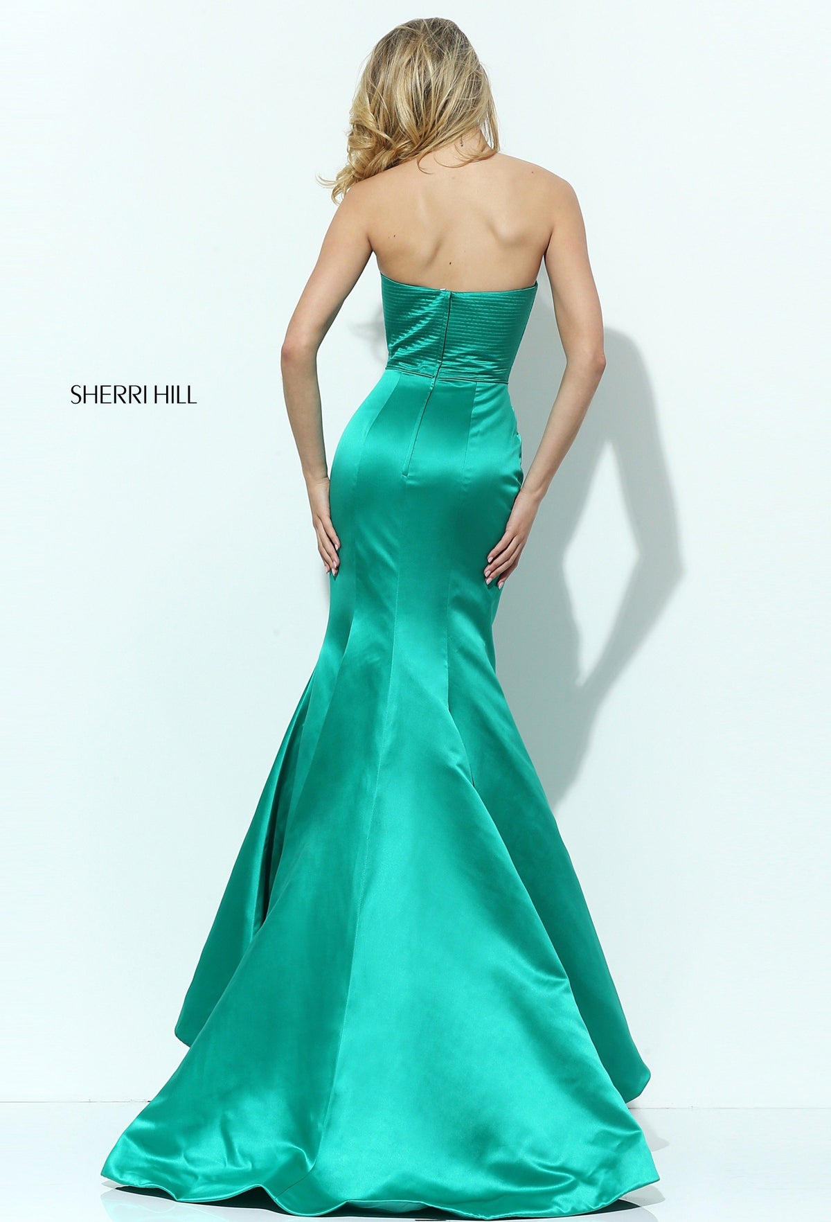 Sherri Hill 50543 strapless satin mermaid gown