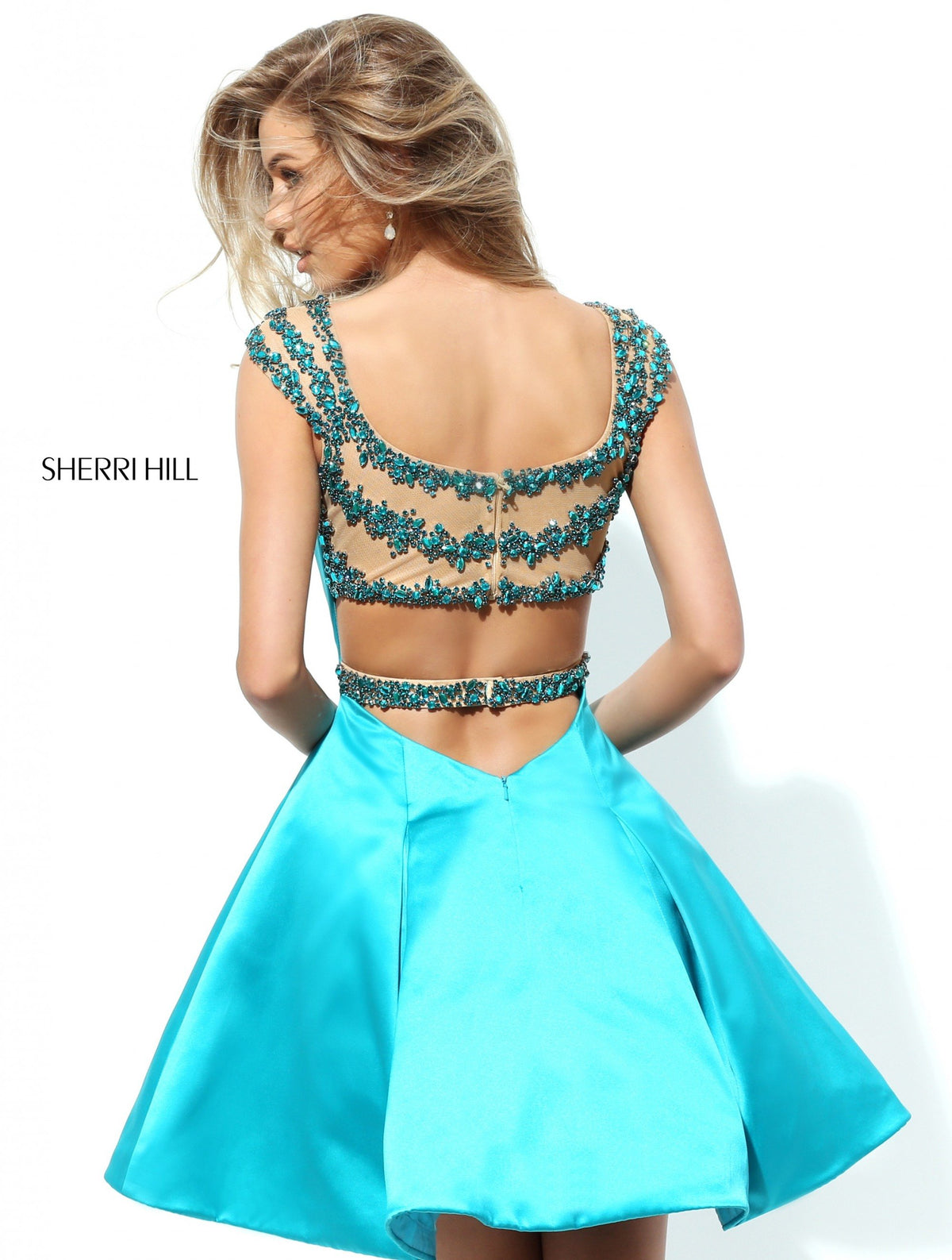 Sherri Hill 50548 V-neck satin cocktail dress