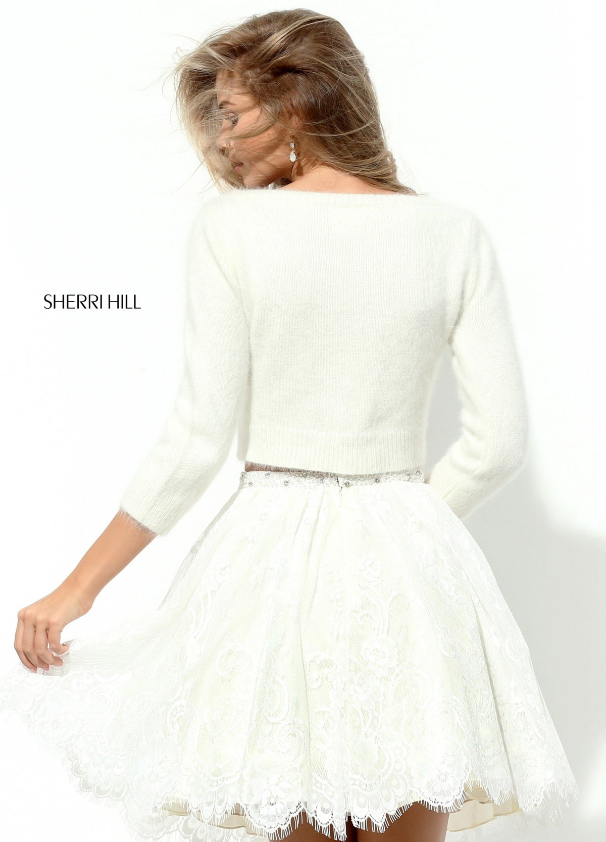 Sherri Hill 50549 two-piece cocktail dress with long-sleeve top