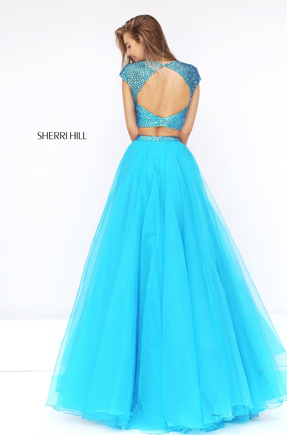 Sherri Hill 50561 two piece beaded bodice with organza skirt