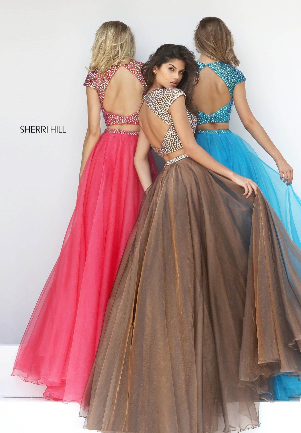 Sherri Hill 50561 two piece beaded bodice with organza skirt
