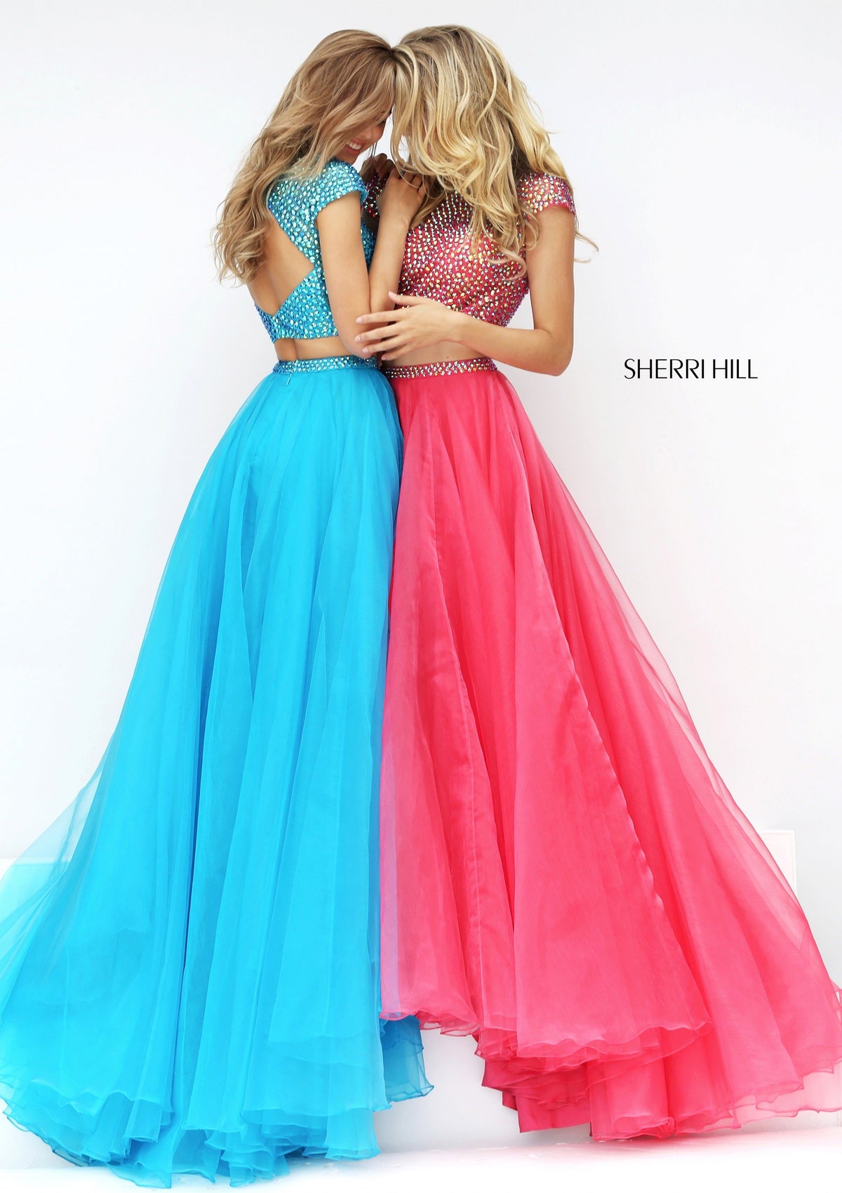Sherri Hill 50561 two piece beaded bodice with organza skirt