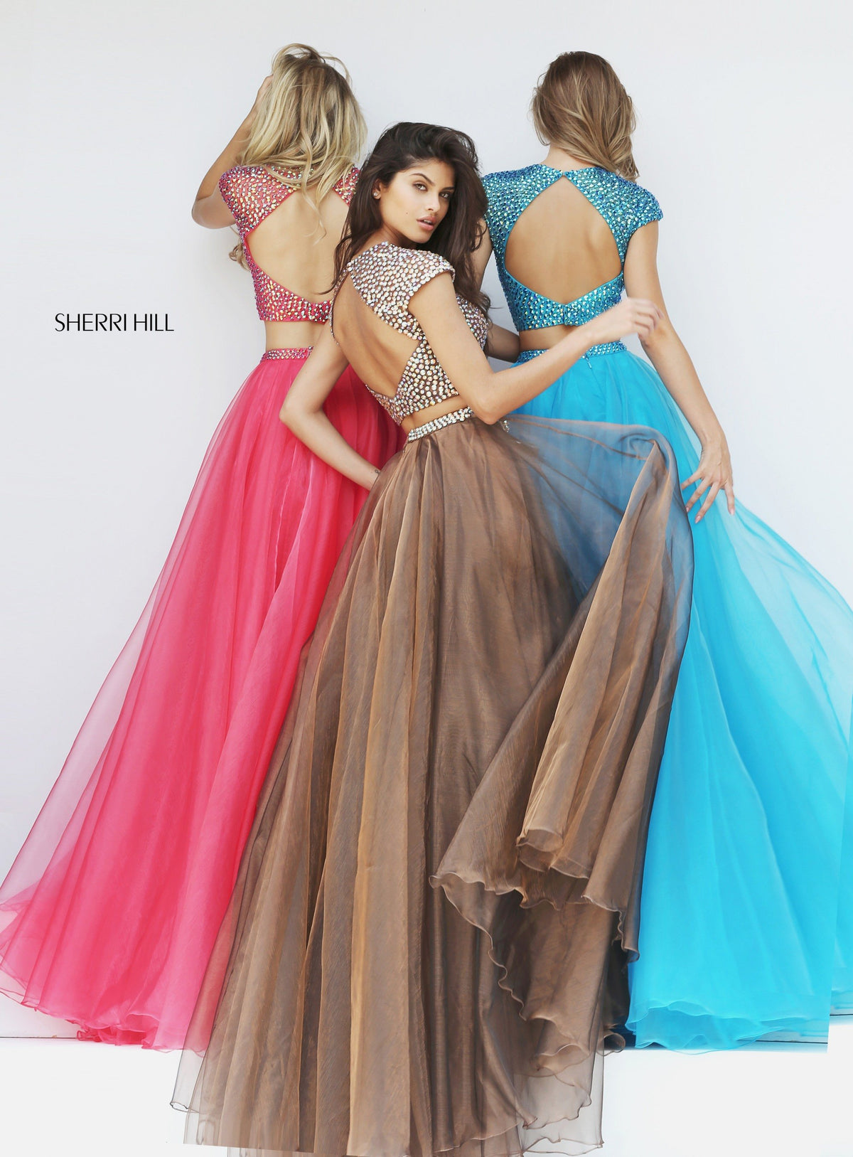 Sherri Hill 50561 two piece beaded bodice with organza skirt