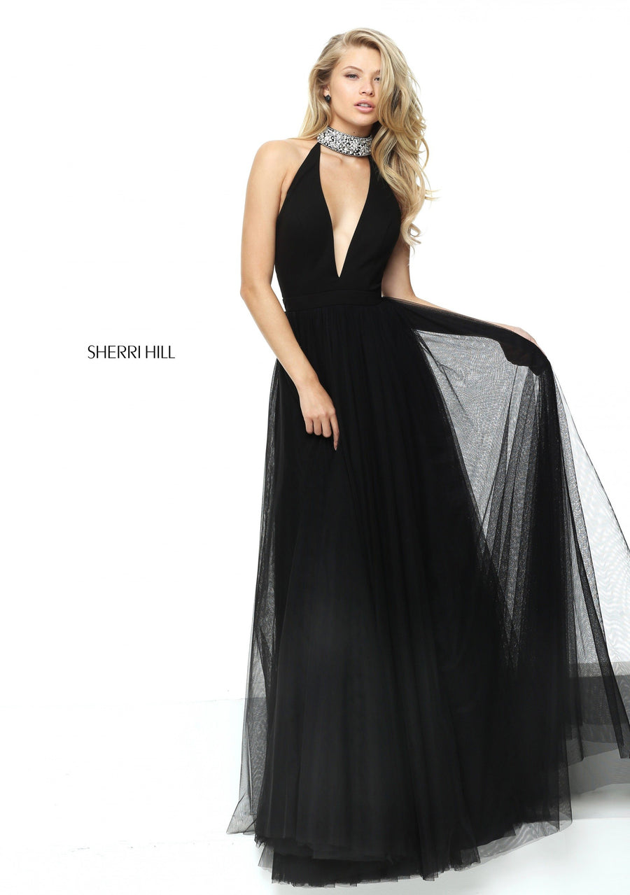 Sherri Hill style 50840 in red, Tulle A-Line Gown