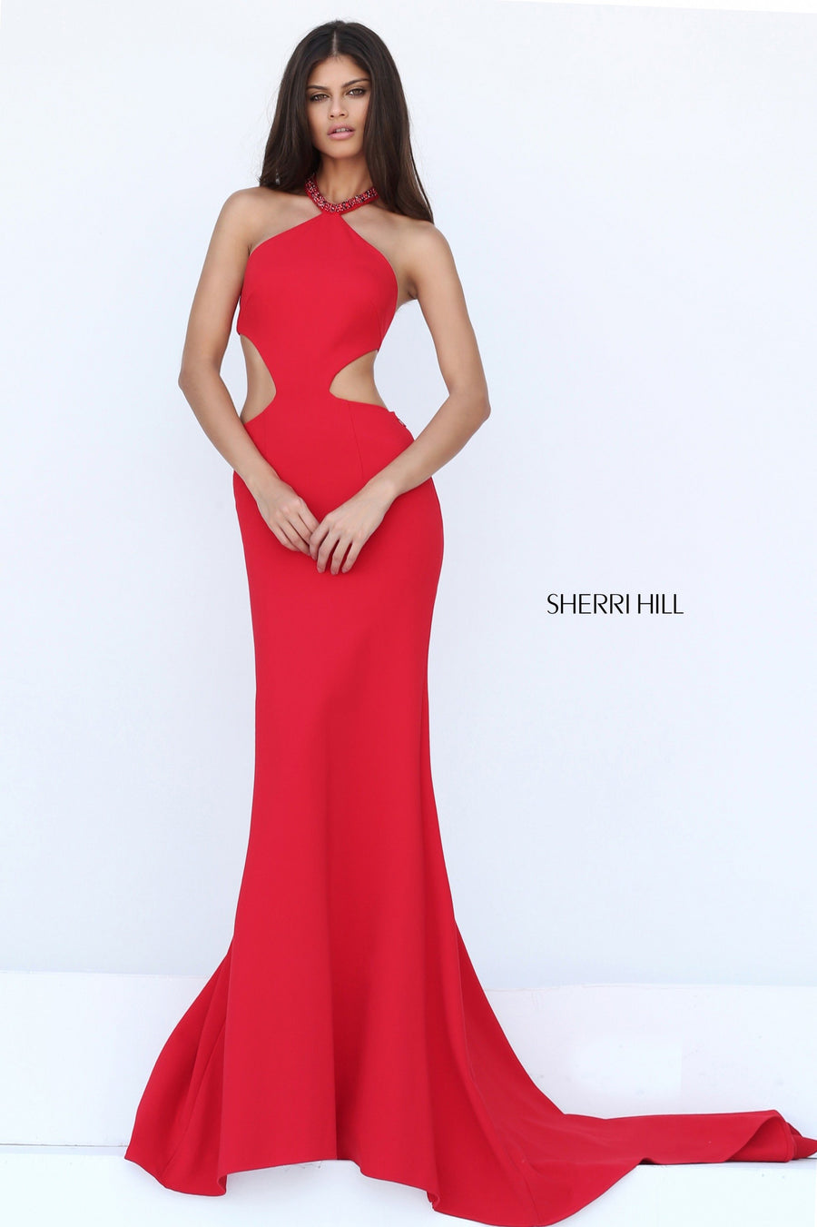 Sherri Hill style 50856 in black, Fitted Scuba Mermaid Gown