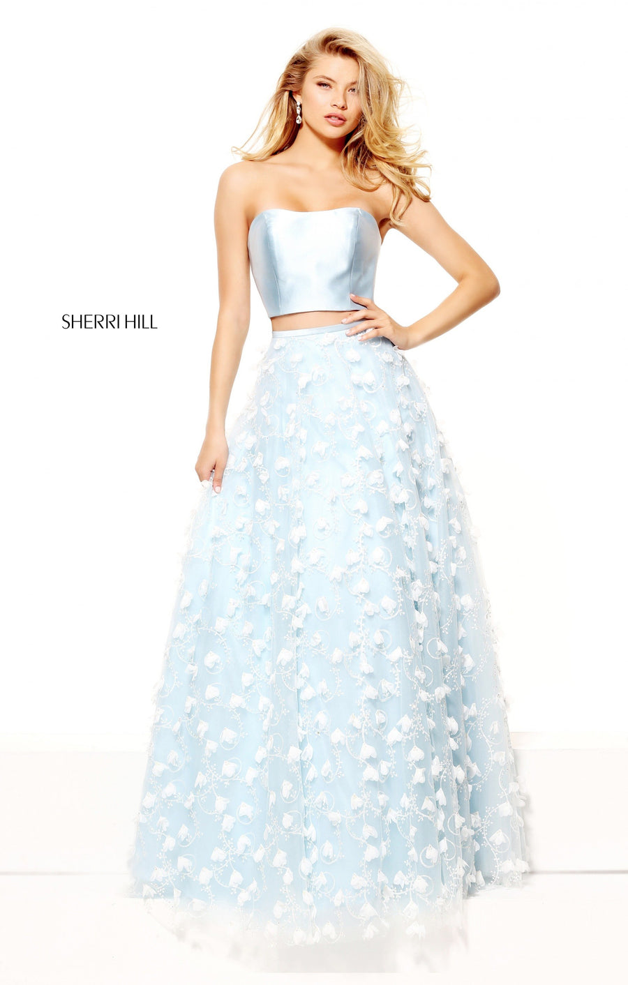 Sherri Hill style 50901 in ivory, Two-Piece Ball Gown
