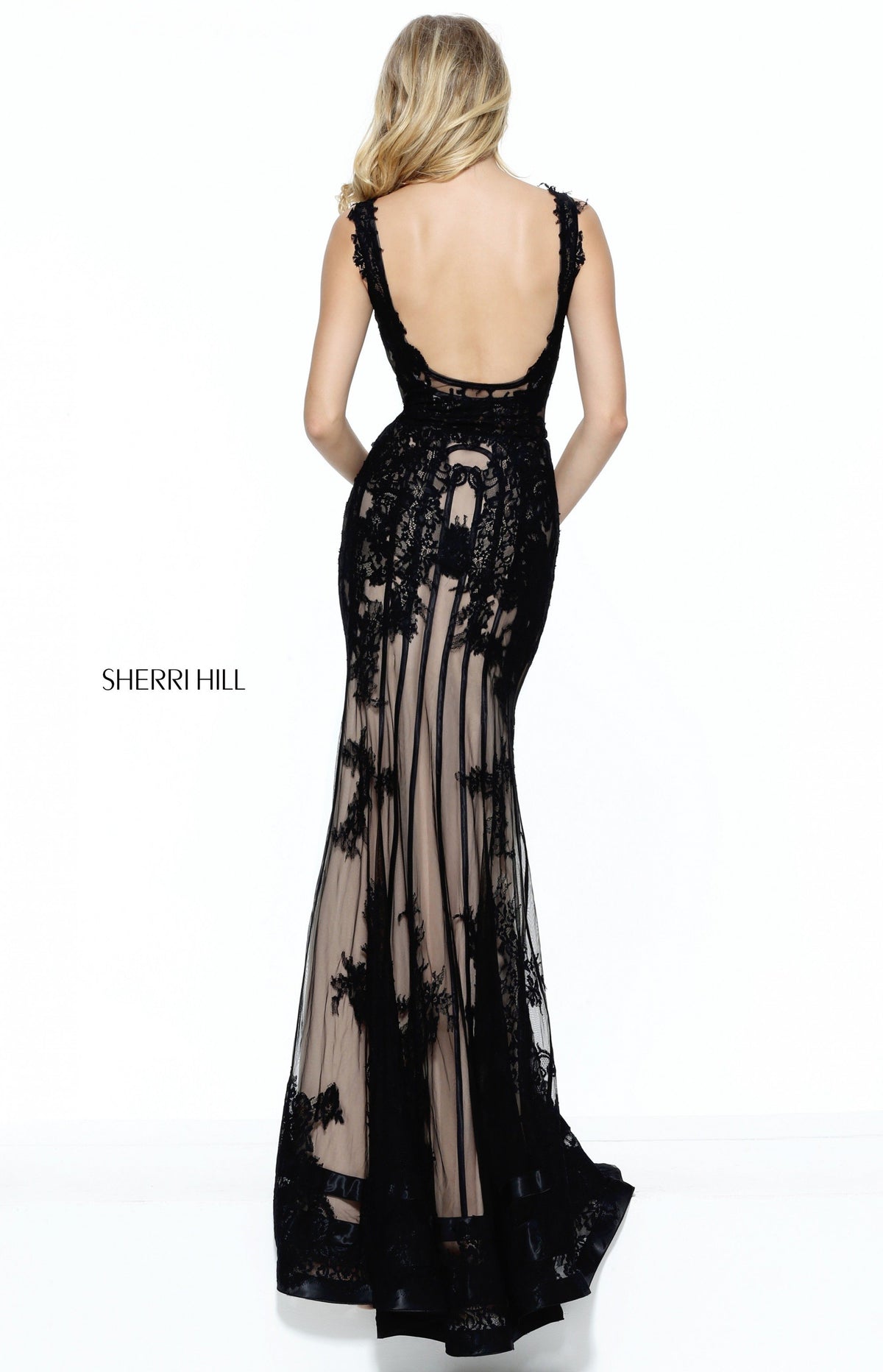 Sherri Hill 50906 V-neck lace mermaid gown