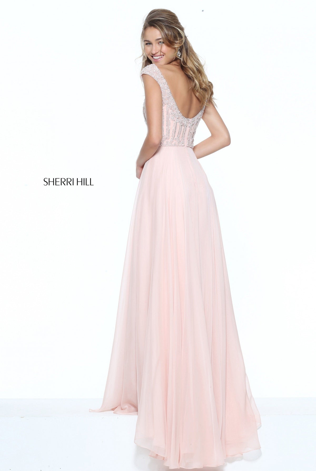 Sherri Hill 50929 chiffon cap sleeve gown