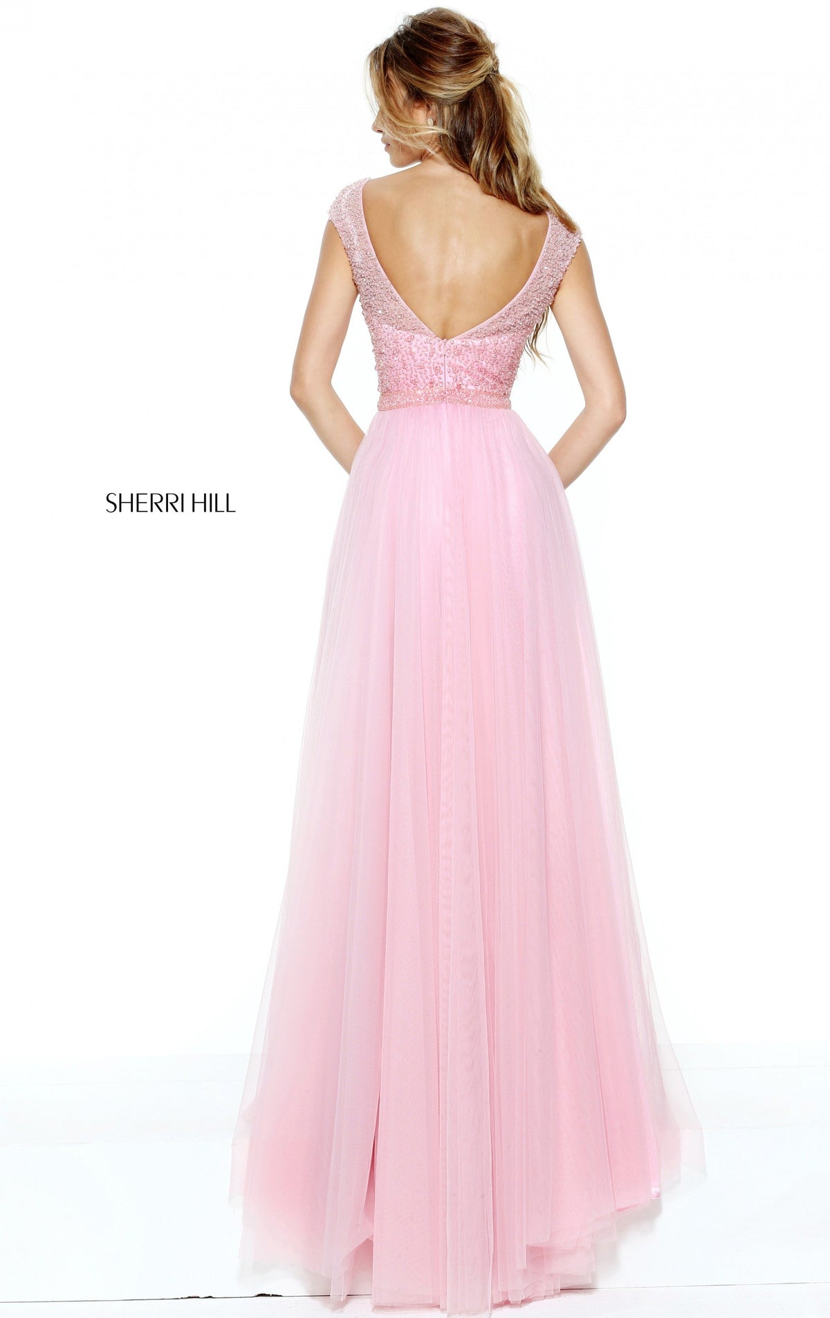 Sherri Hill 50939 beaded bodice with tulle A-line skirt