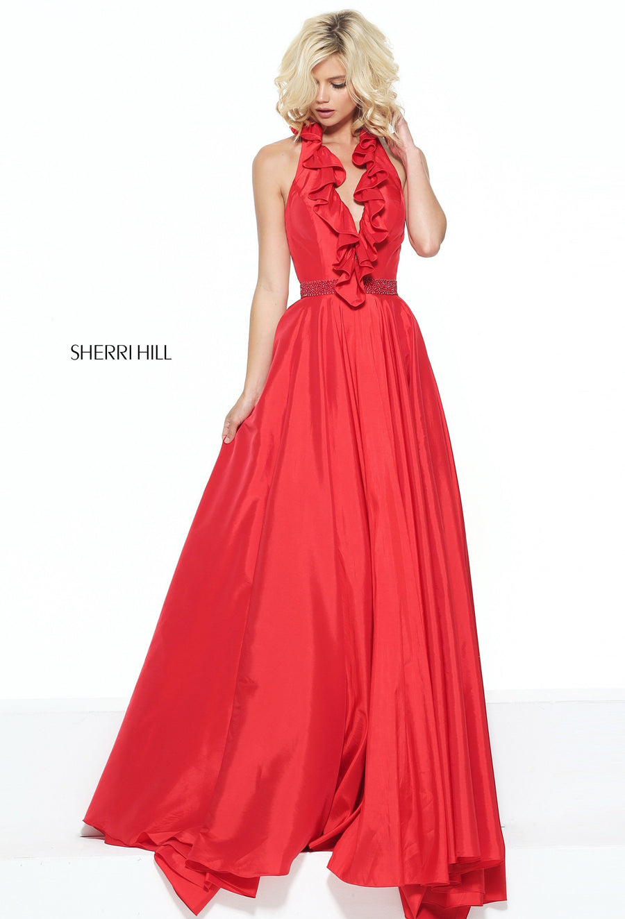 Sherri Hill style 50944 in blue, Taffeta A-Line Gown