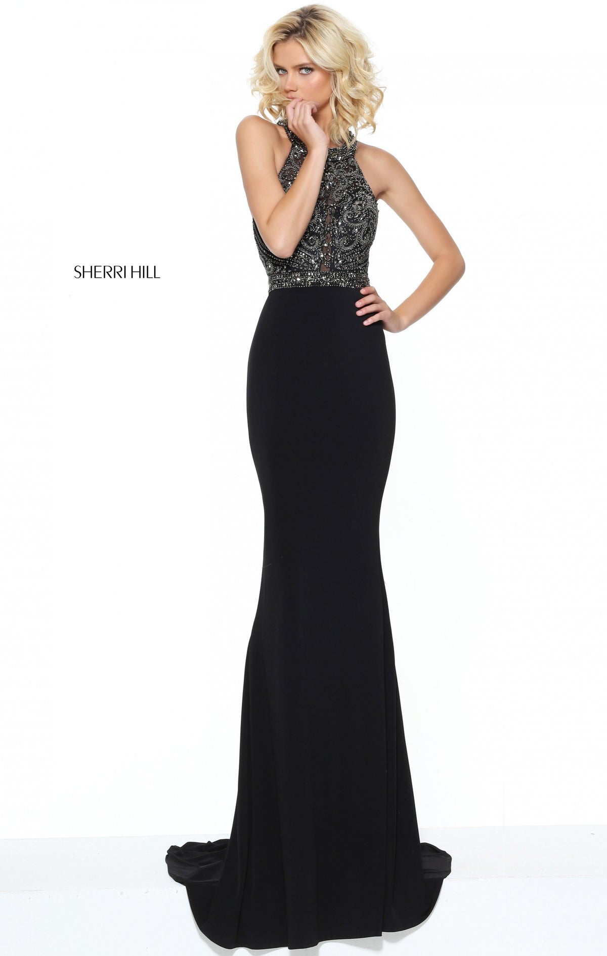 Sherri Hill 50912 jersey dress in black