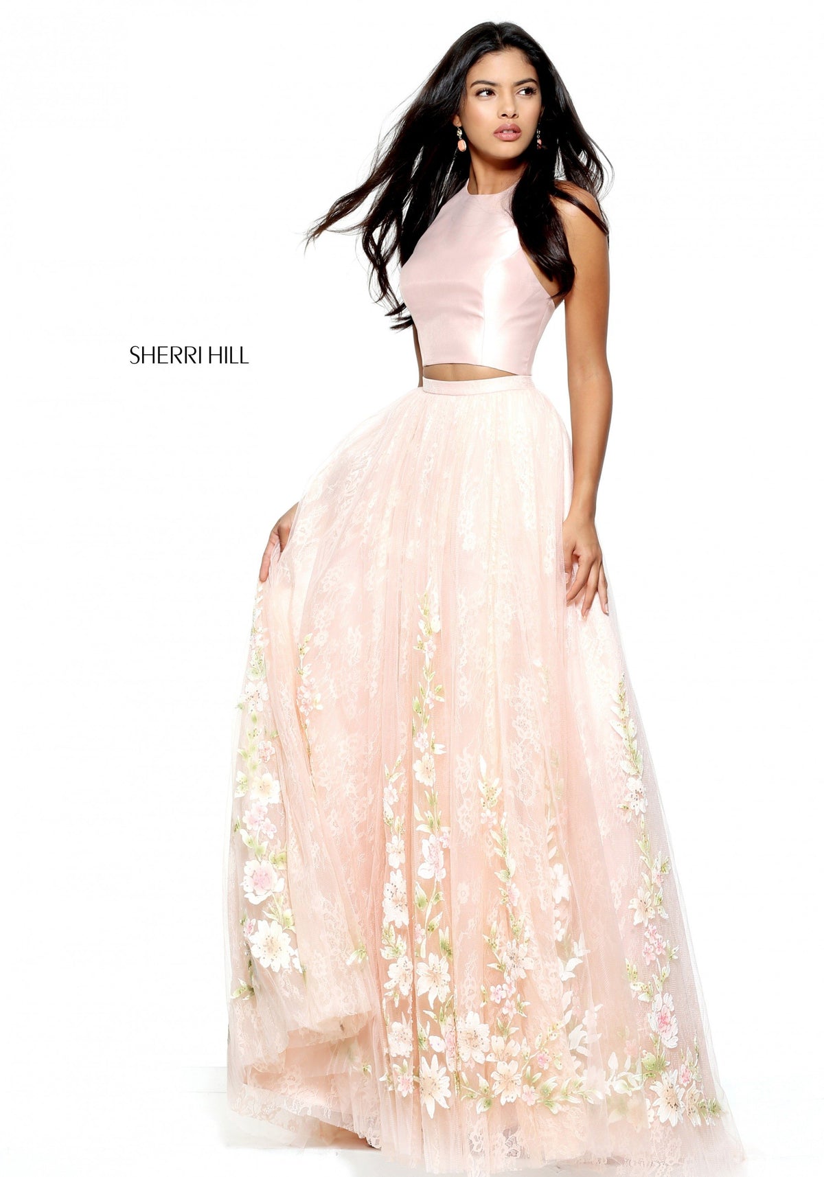 Sherri Hill 50965 two-piece A-line gown with lace