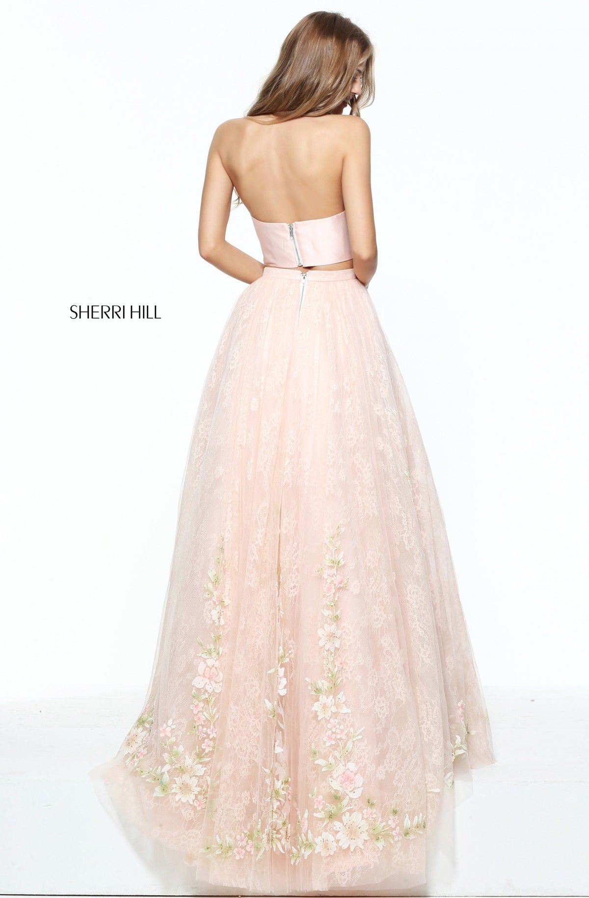 Sherri Hill 50965 two-piece A-line gown with lace