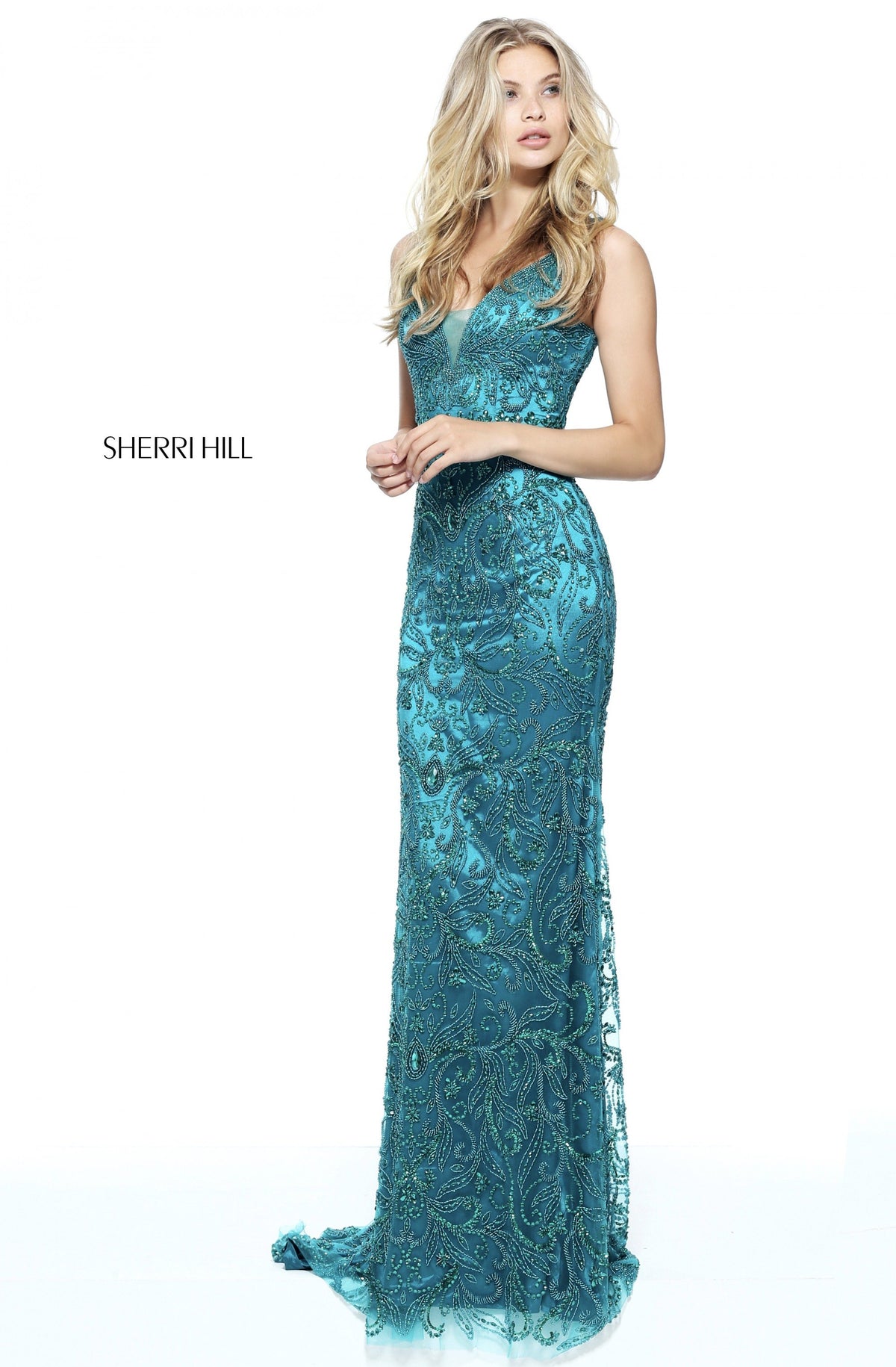 Sherri Hill 51147 fitted beaded gown