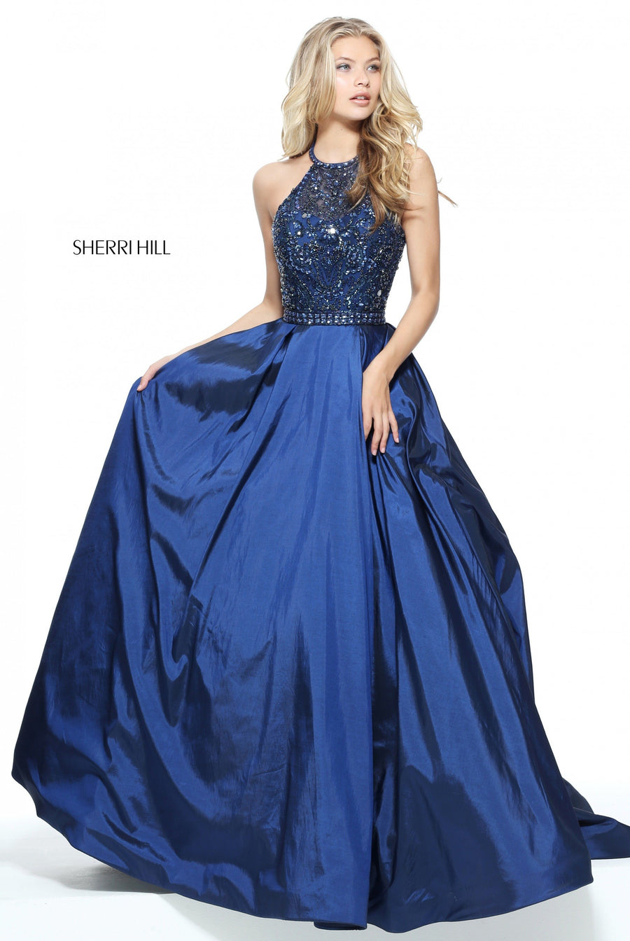 Sherri Hill style 51242 in blush, Taffeta Ball Gown