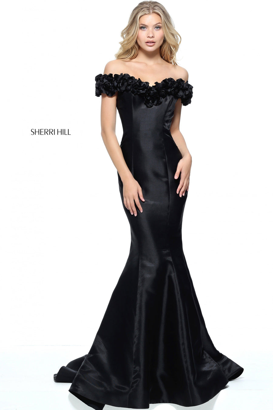 Sherri Hill style 51103 in black, Satin Mermaid Gown