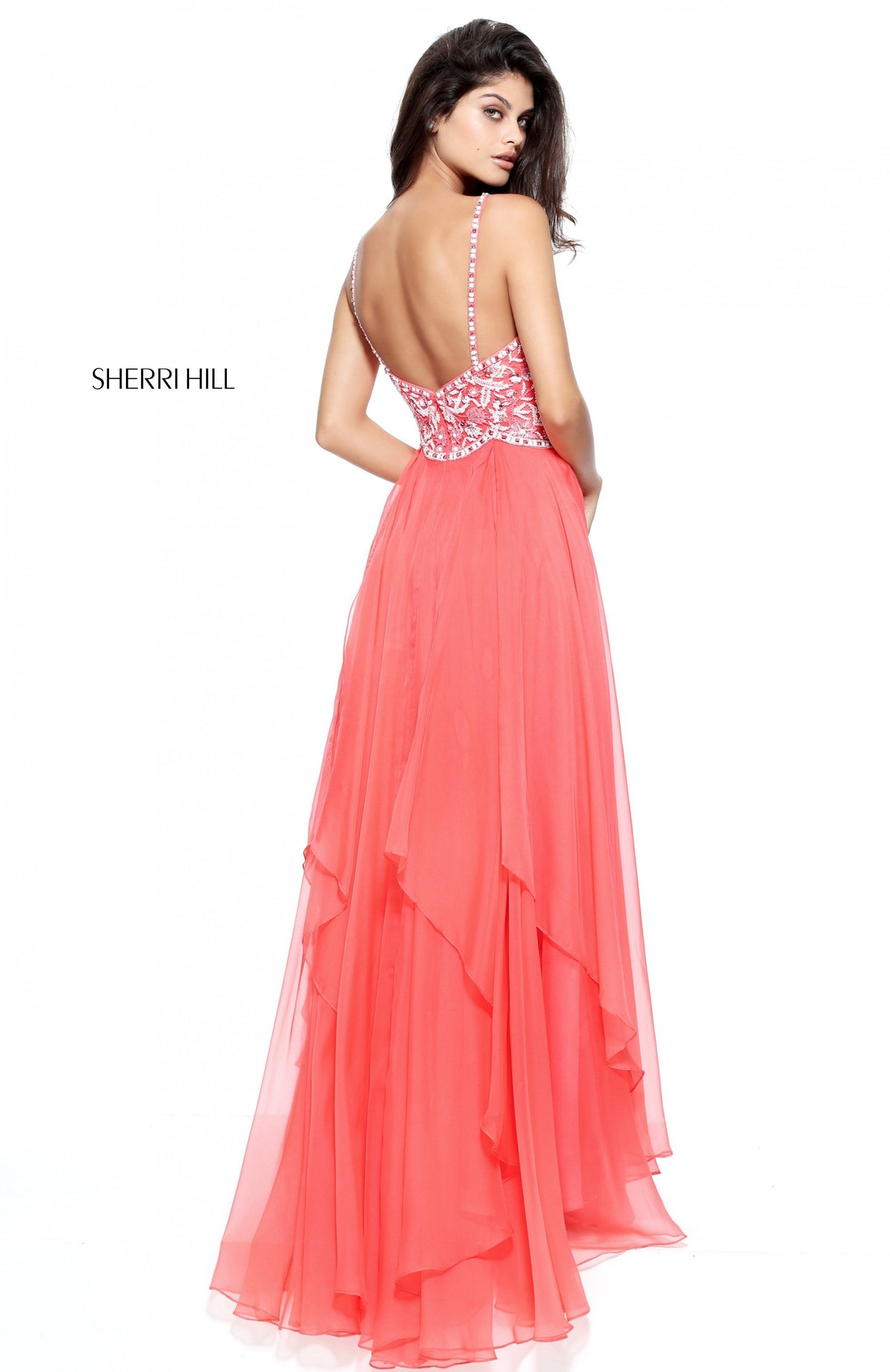 Sherri Hill 51079 layered chiffon gown