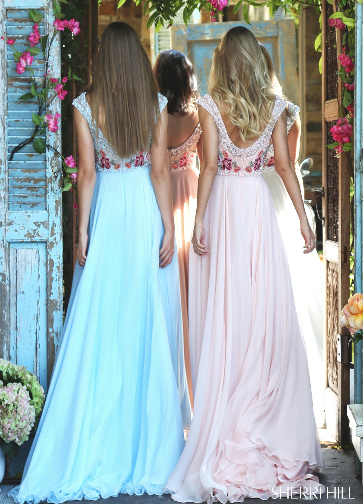 Sherri Hill 51249 cap sleeve chiffon gown