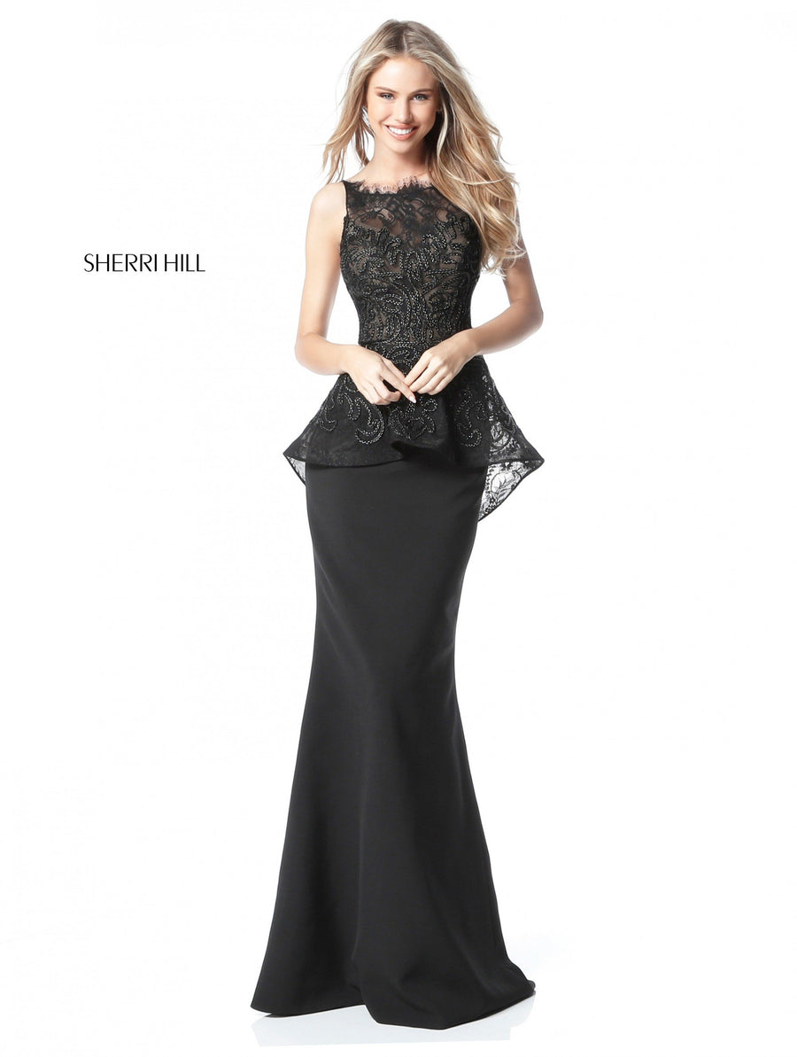 Sherri Hill style 51490 in black, Mermaid Gown with Open Back