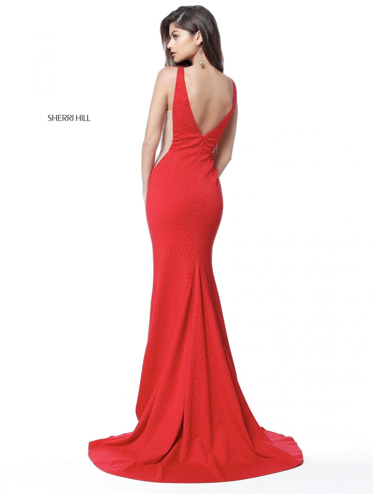 Sherri Hill 51635 deep v beaded jersey mermaid gown