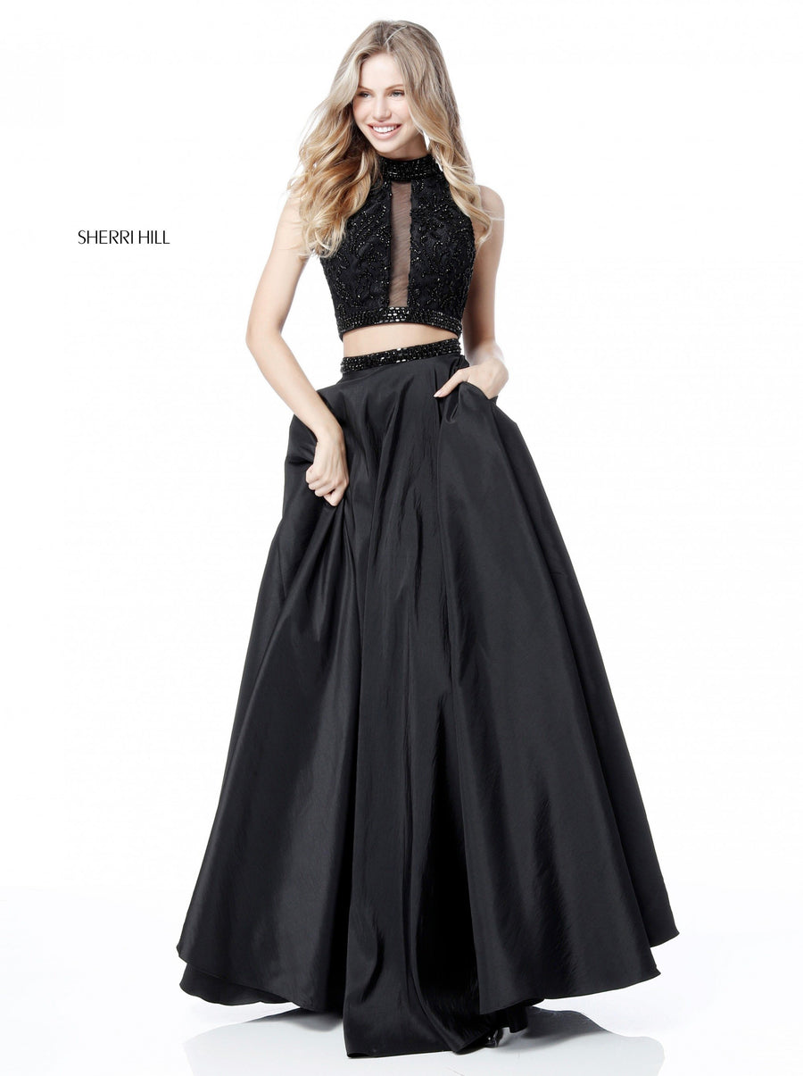 Sherri Hill style 51725 in black, Two Piece Ball Gown