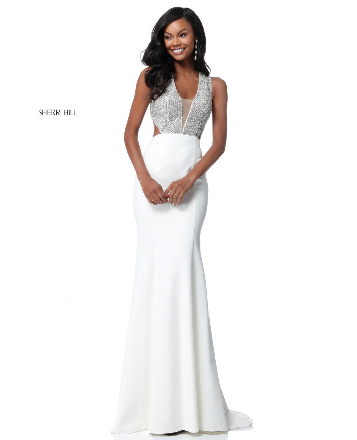 Sherri Hill 51699 v beaded bodice with jersey mermaid skirt