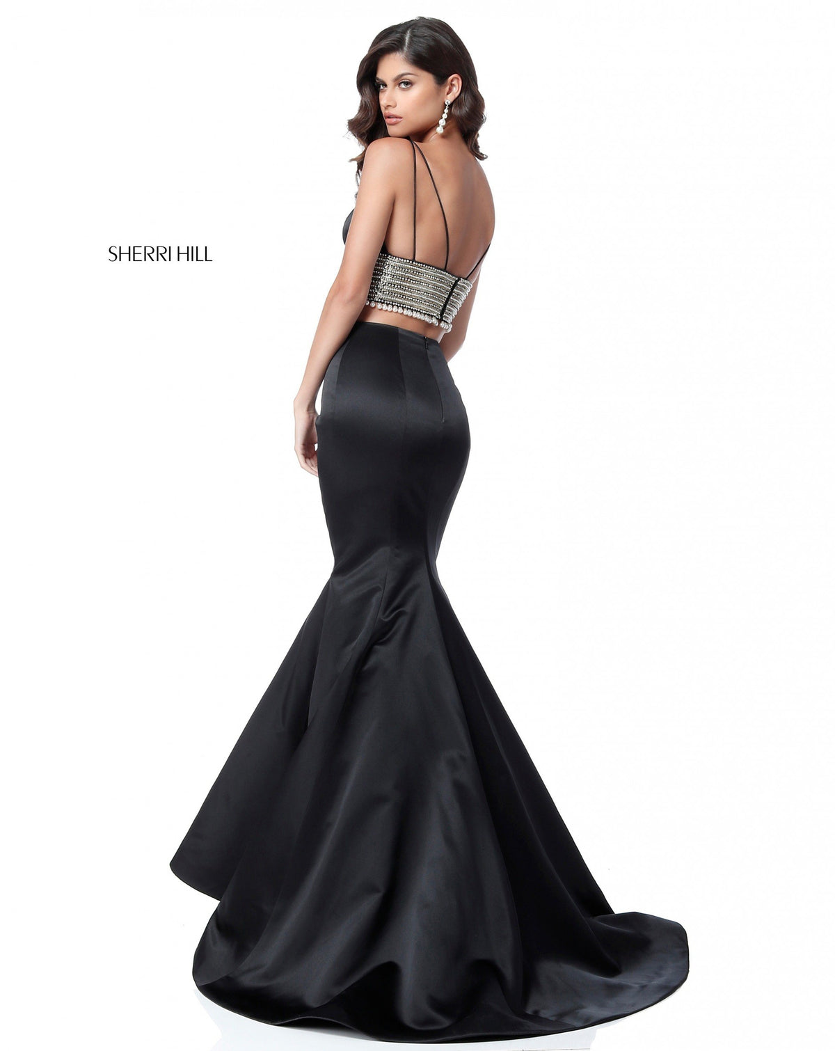 Sherri Hill 51711 satin two piece mermaid skirt