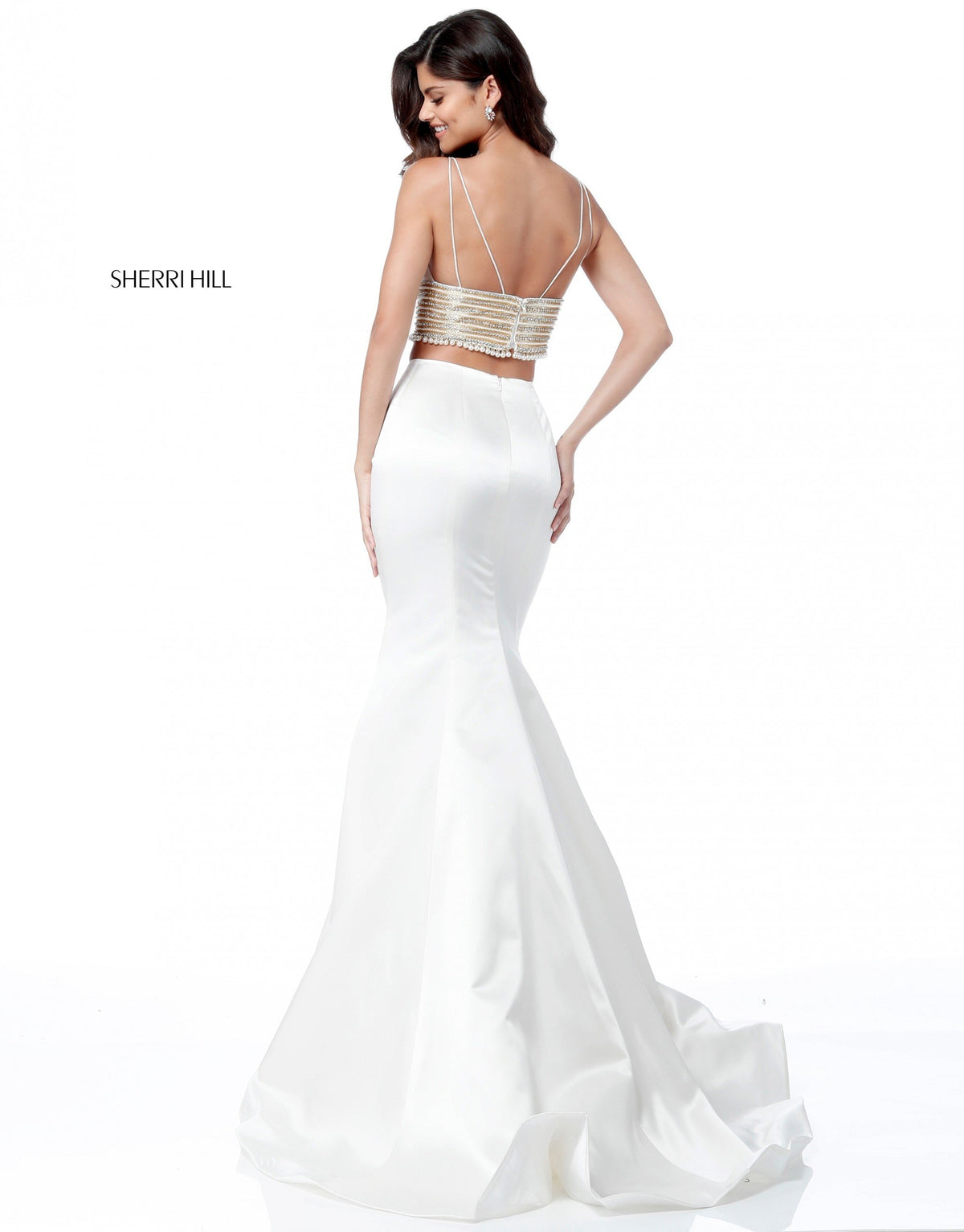 Sherri Hill 51711 satin two piece mermaid skirt