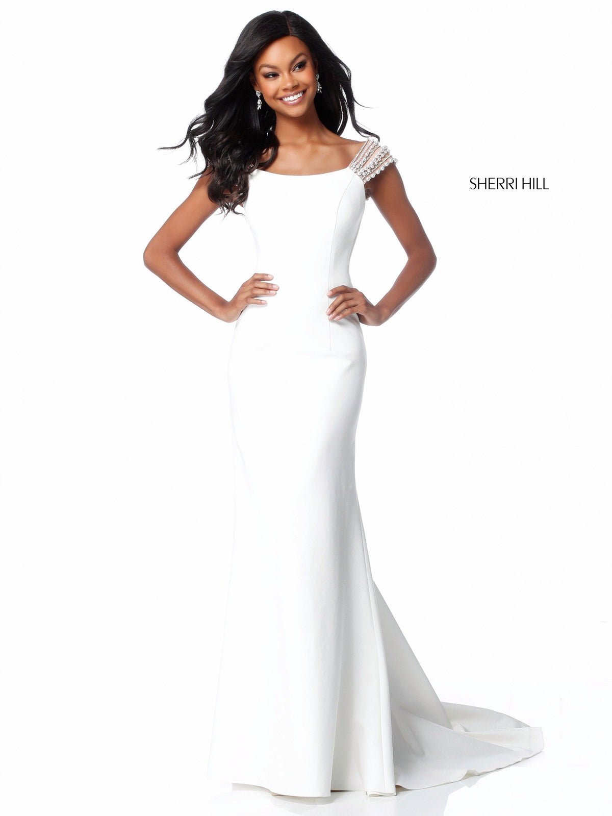 Sherri Hill 51914 fitted jersey gown with bead