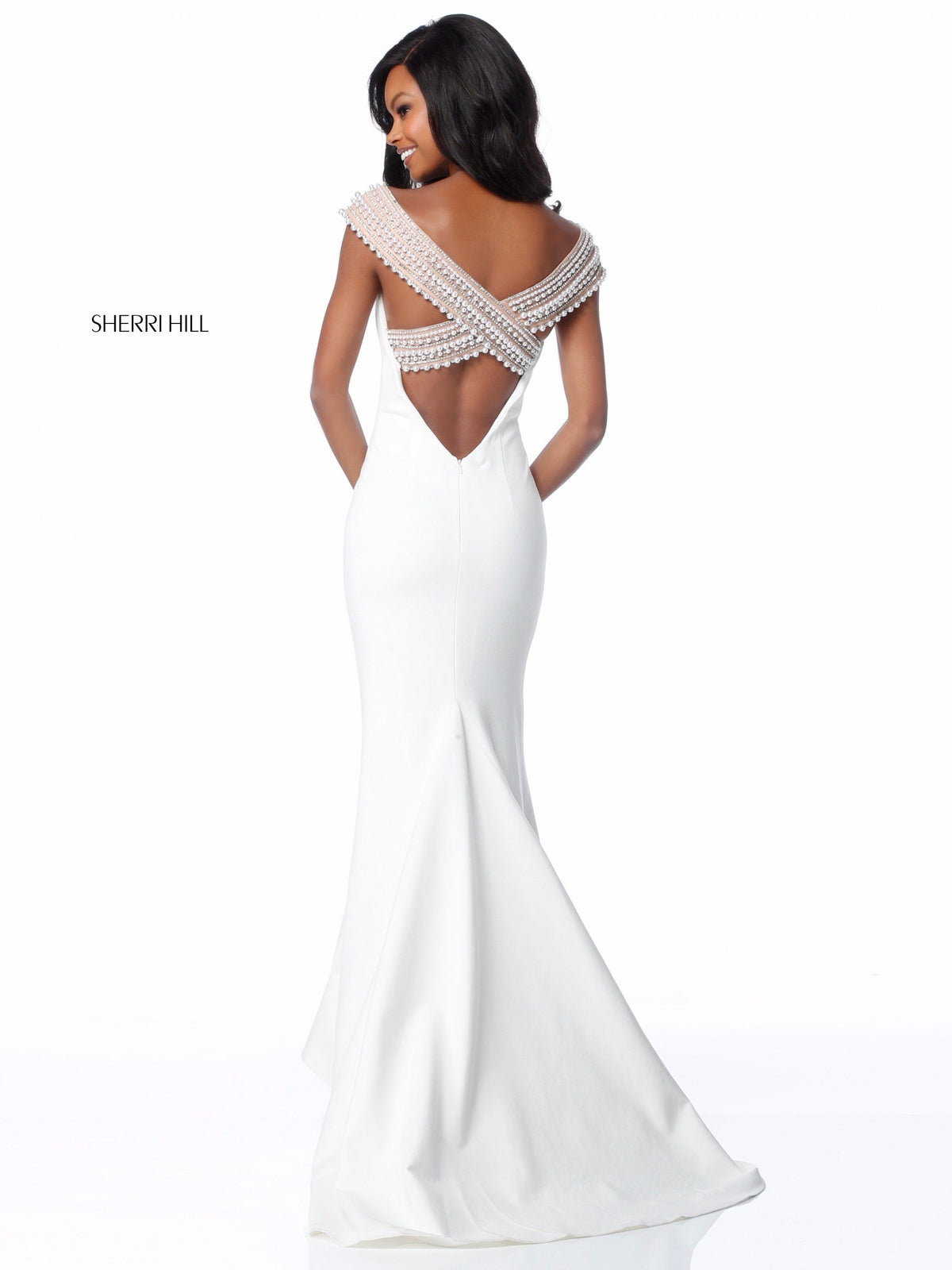 Sherri Hill 51914 fitted jersey gown with bead