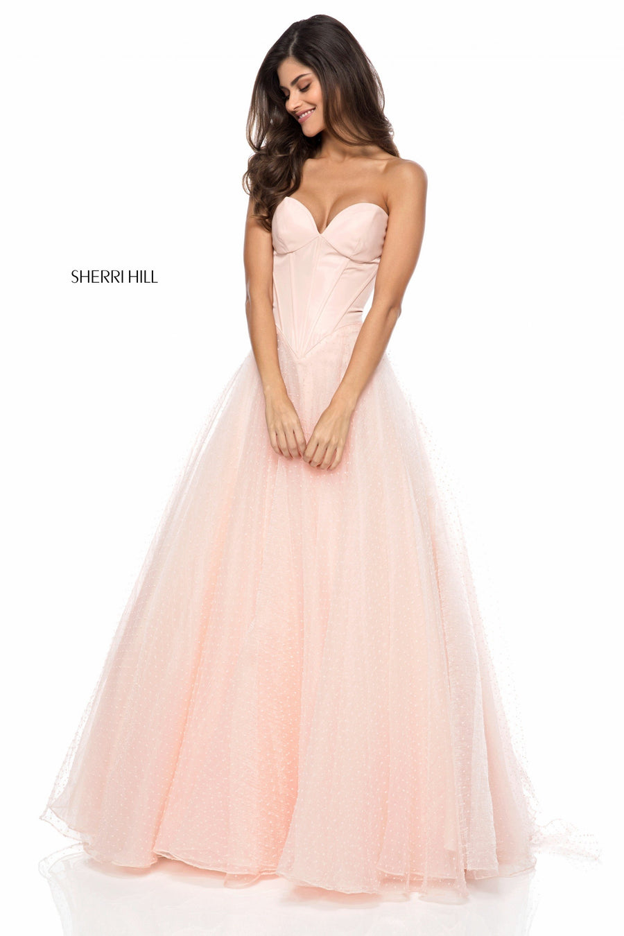 Sherri Hill style 51980 in black, Sweetheart Corset Tulle Ball Gown